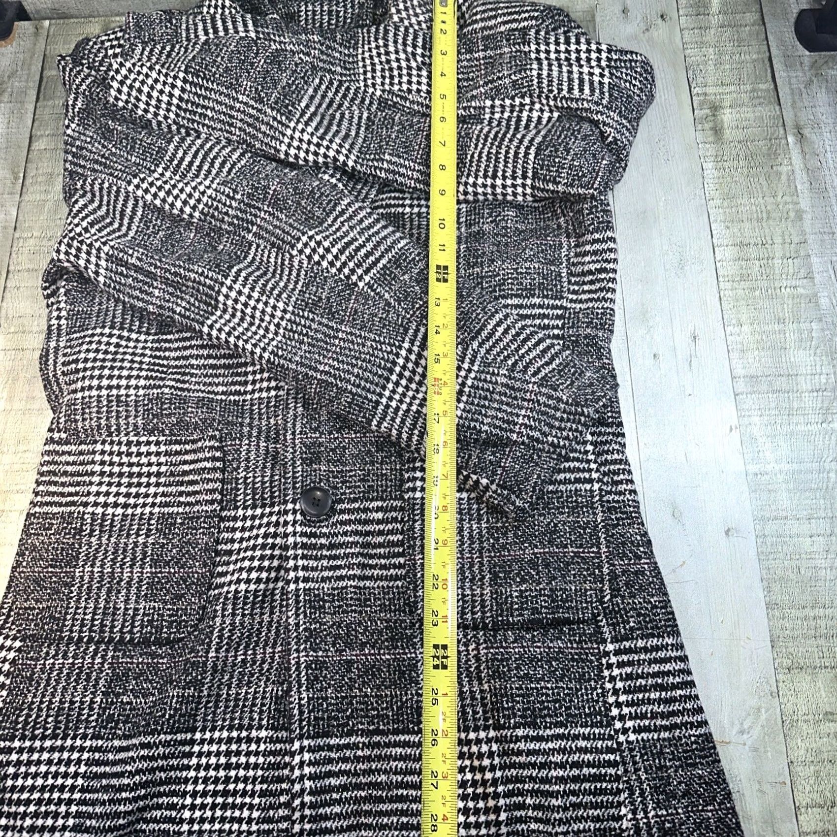 Vintage VINTAGE Uaneo Coat Unisex Black And White Checkered Overcoat 2X Big Mens Ladies Womens Size US XXL / EU 58 / 5 - 4 Thumbnail