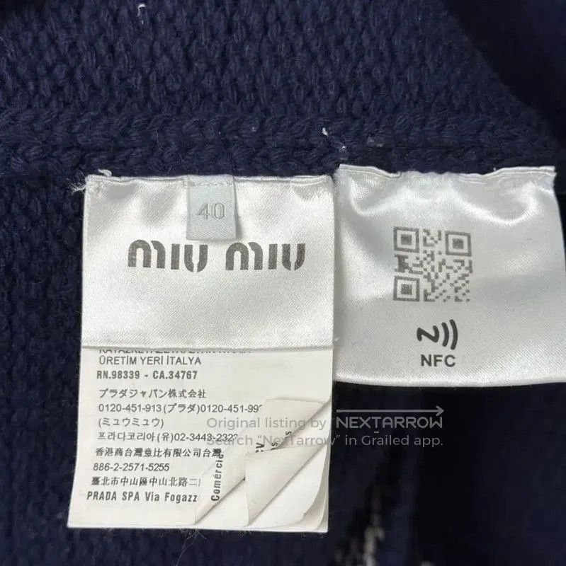 Miu Miu Miu Miu Navy Wool Cardigan for Women . Size L / US 10 / IT 46 - 5 Thumbnail