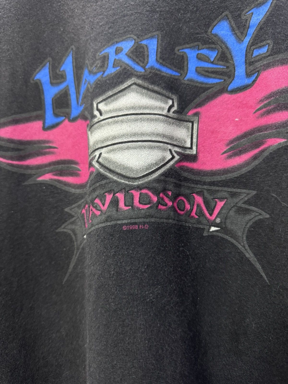 Harley Davidson Rare! Vintage Harley Davidson Blue Flames 1998 Size US L / EU 52-54 / 3 - 3 Thumbnail