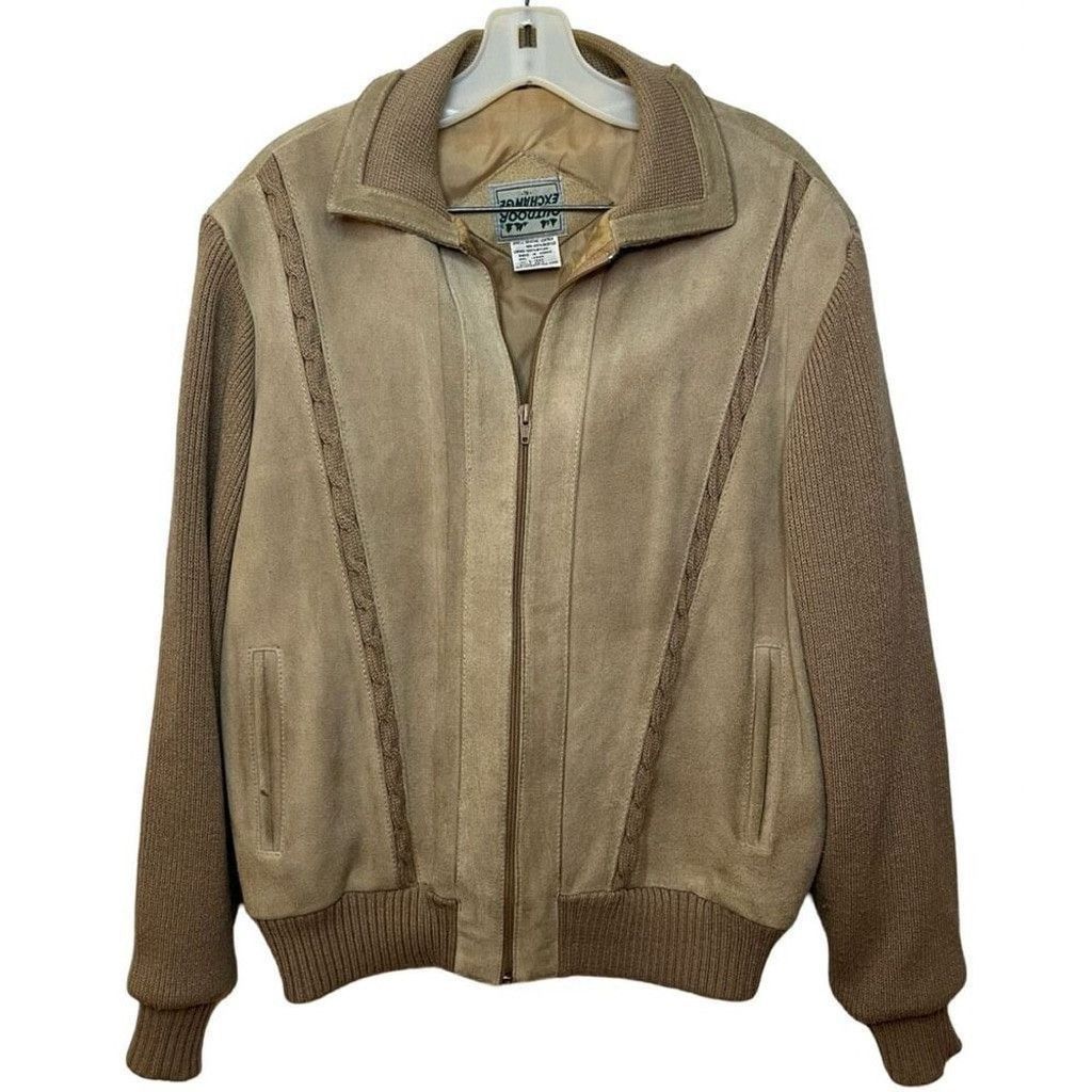 Vintage Vtg 90s Outdoor Exchange Leather Suede Sweater Jacket Sz M Size US M / EU 48-50 / 2 - 2 Thumbnail