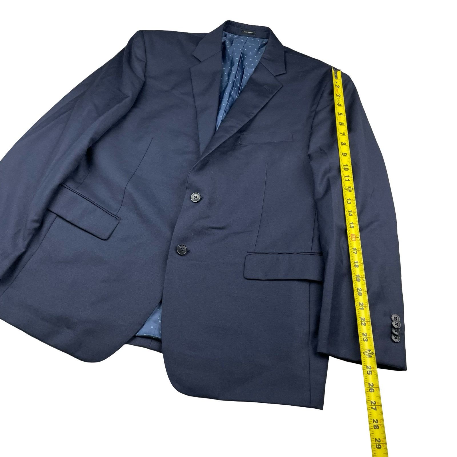 Joseph Abboud Joseph Abboud Men’s 100% Wool 2-Button Blazer Navy Blue • 46 Size 46R - 12 Thumbnail