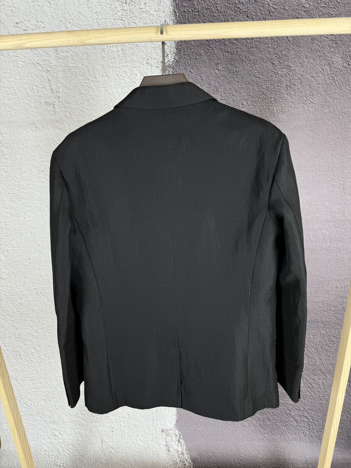 Marithe + Francois Girbaud Marithe Francois Girbaud black ramie wool avant garde blazer Size 42R - 11 Thumbnail