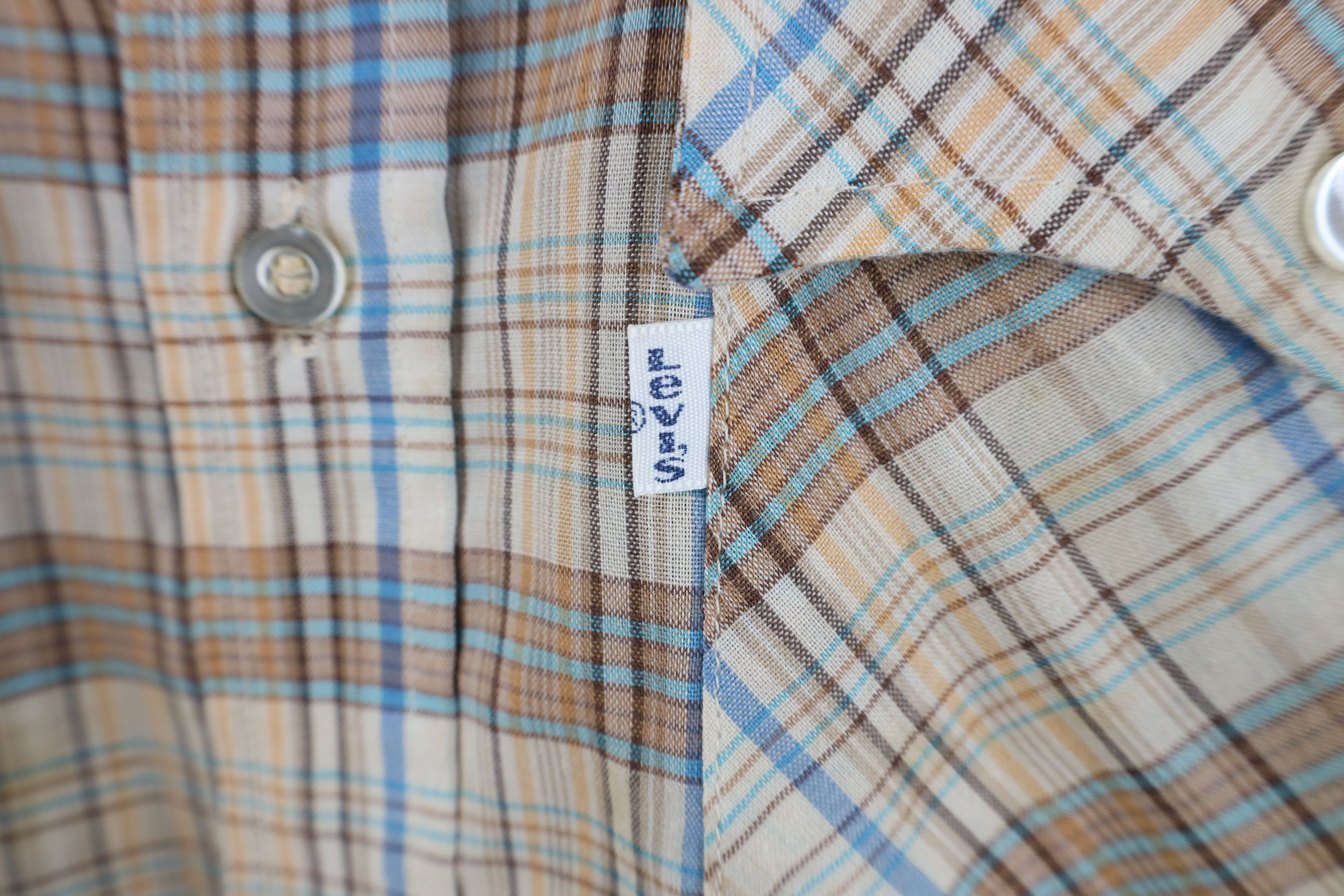 Levi's Vintage 70s Levis Western Cowboy Button Shirt Plaid USA Size US L / EU 52-54 / 3 - 4 Thumbnail