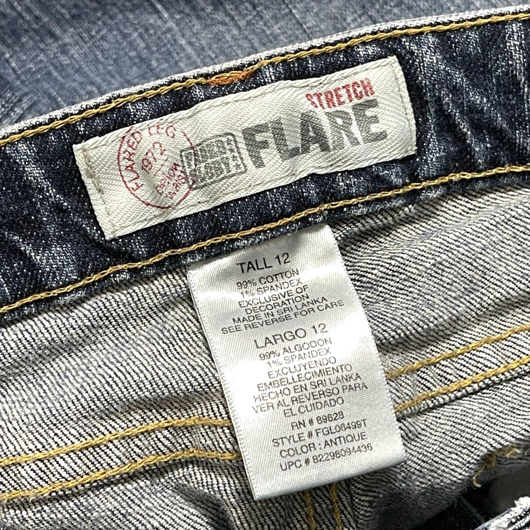 Faded Glory VINTAGE Y2K Faded Glory Jeans Denim Flare 12 Tall Dark Wash Blue Cotton Blend Stretch Size 34" / US 12 / IT 48 - 7 Thumbnail