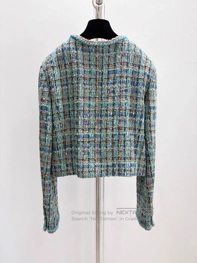 Chanel Chanel Peacock Lake Blue Knitted Coat Size S / US 4 / IT 40 - 2 Thumbnail
