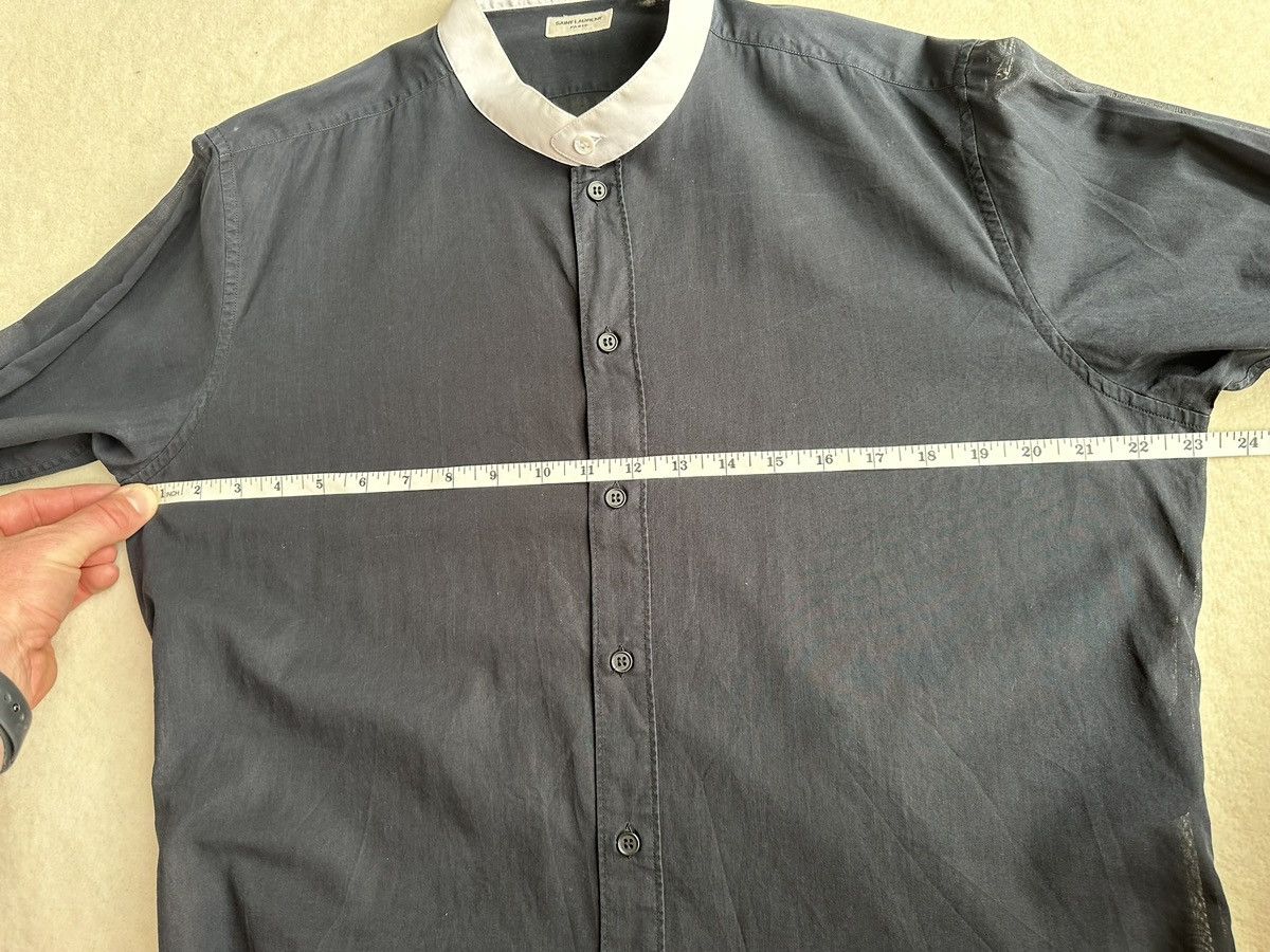 Saint Laurent Paris SS13 Saint Laurent semi sheer dinner Henley grandad shirt 42 Size US L / EU 52-54 / 3 - 7 Thumbnail