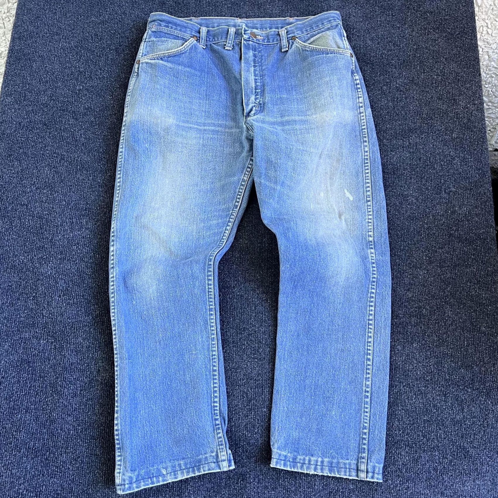 Wrangler Vintage Wrangler Jeans Mens 34x31 Blue Stone Wash Denim Straight Leg Pants Size US 34 / EU 50 - 3 Thumbnail