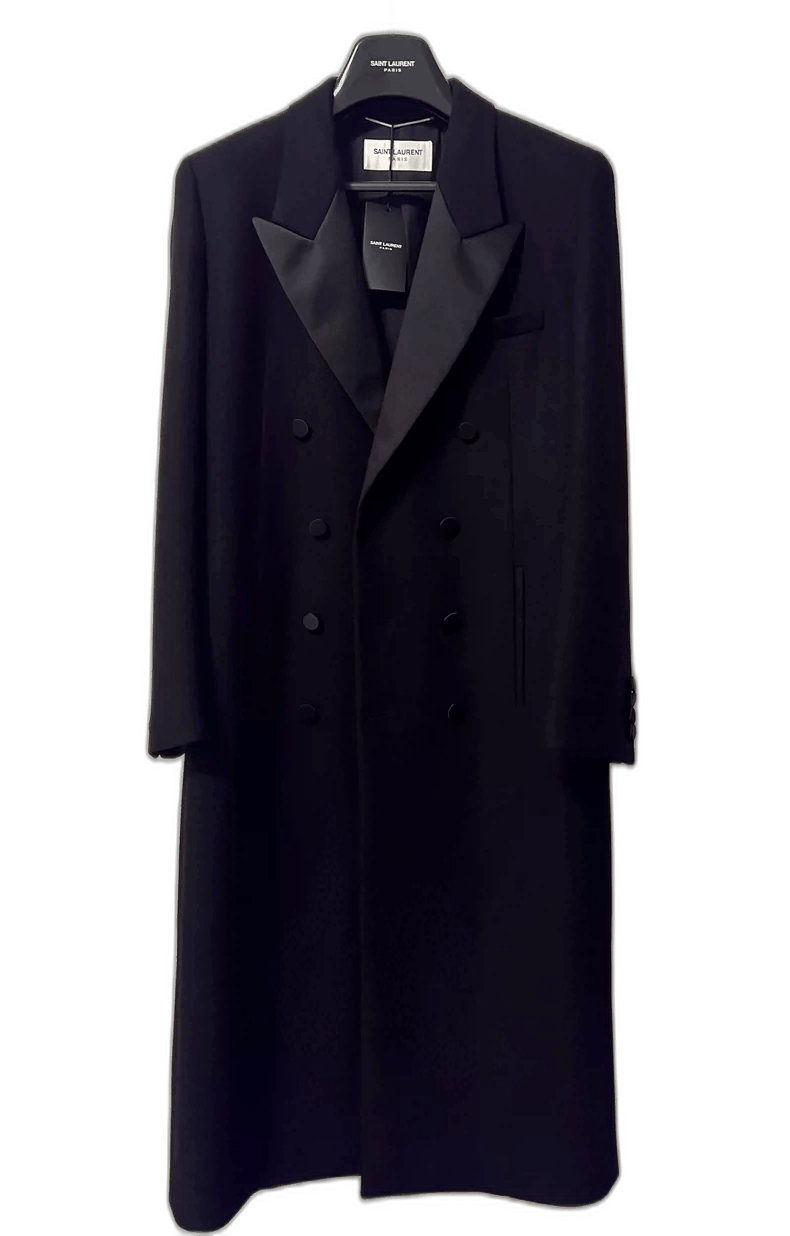 Saint Laurent Paris black silk double-breasted coat-2507 Size US L / EU 52-54 / 3 - 7 Thumbnail
