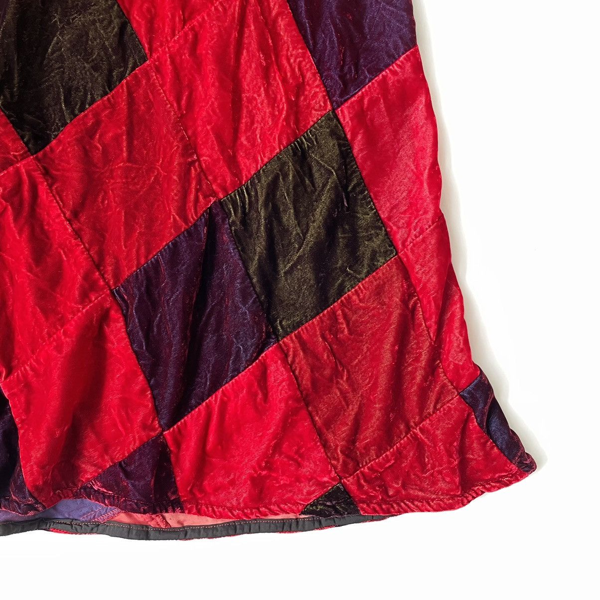 Comme des Garcons S/S 04 Patchwork Velvet Mid Skirt Size 26" / US 2 / IT 38 - 11 Thumbnail