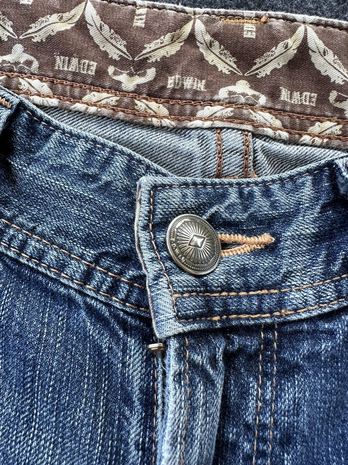 Edwin Edwin Ex Vintage Buffalo Head Flare Distressed Denim F98 Size US 34 / EU 50 - 9 Thumbnail