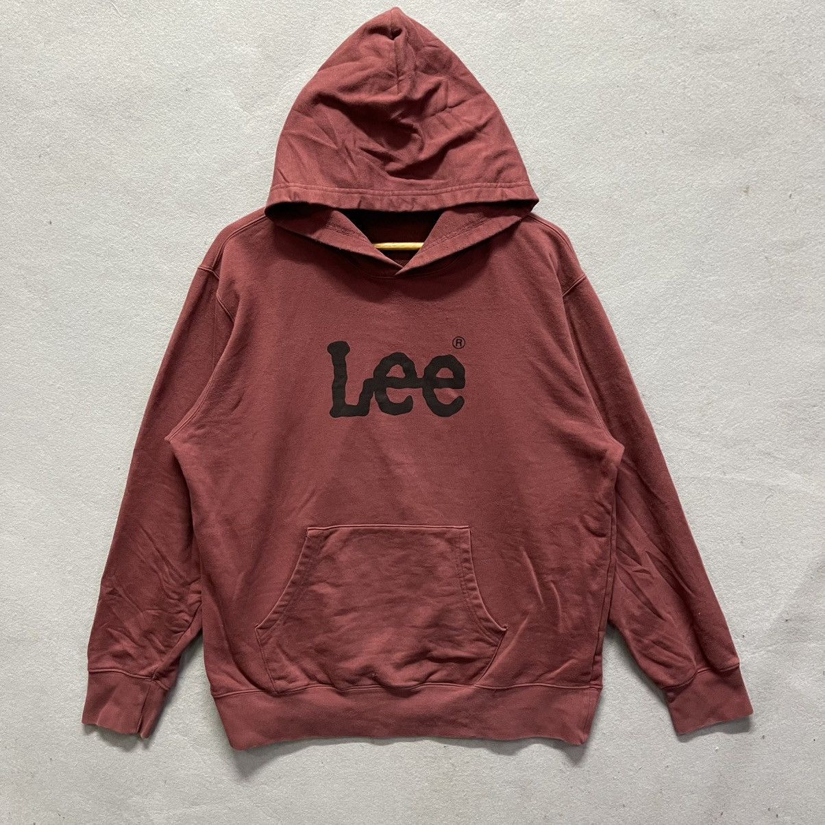 Lee Y2K Lee Logo Pullover Hoodie – Faded Burgundy Size US XL / EU 56 / 4 - 1 Thumbnail