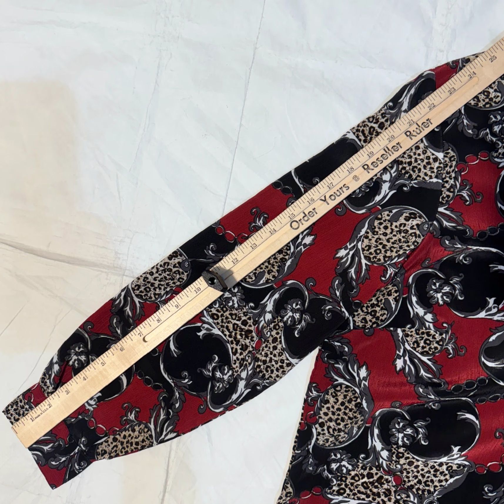 Vintage VINTAGE Donnkenny Button-Up Shirt Womens PXL Red Paisley Long Sleeve Size XL / US 12-14 / IT 48-50 - 5 Thumbnail
