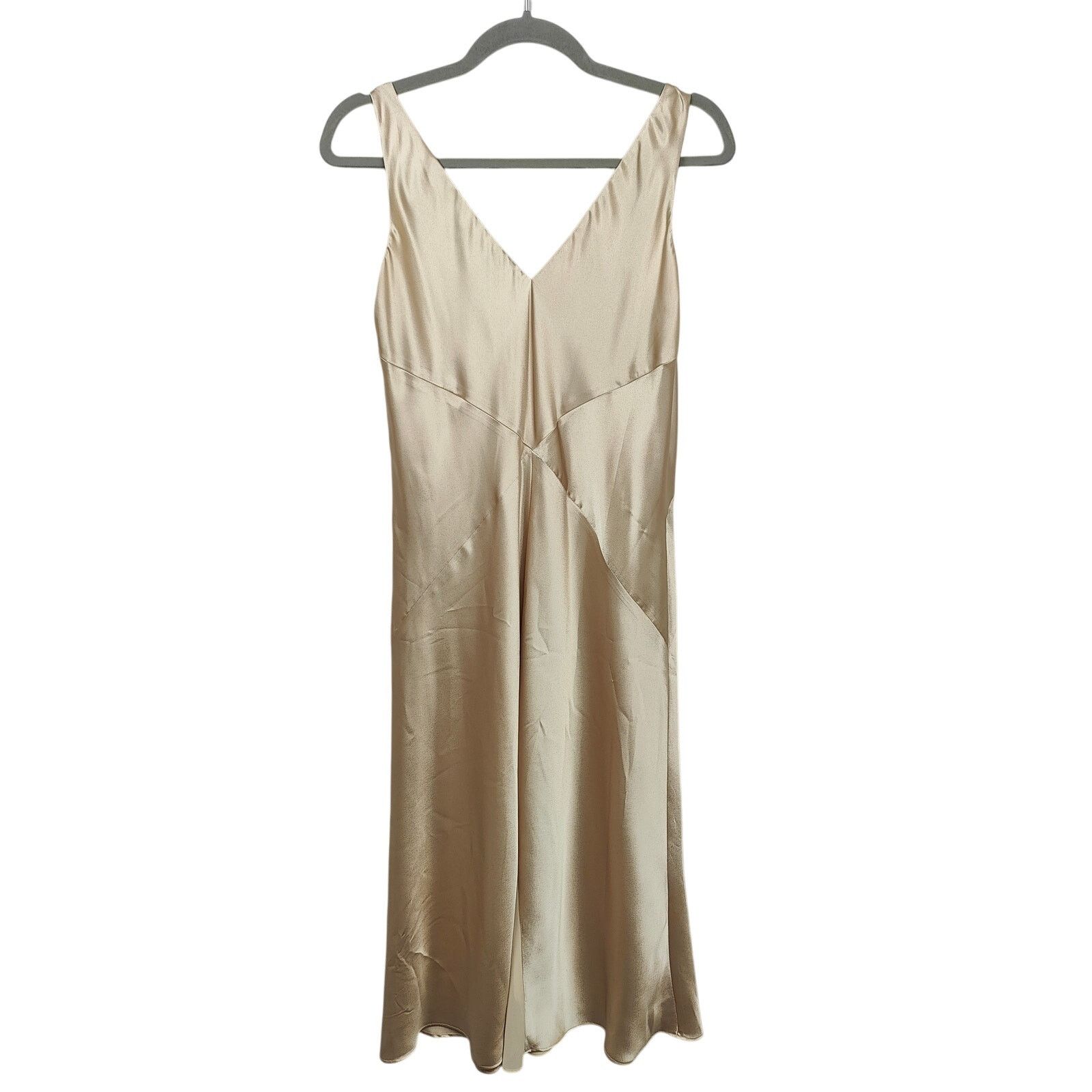 Other Vintage Y2K Amanda Smith Midi Dress Womens 10 Gold Satin Size L / US 10 / IT 46 - 3 Thumbnail