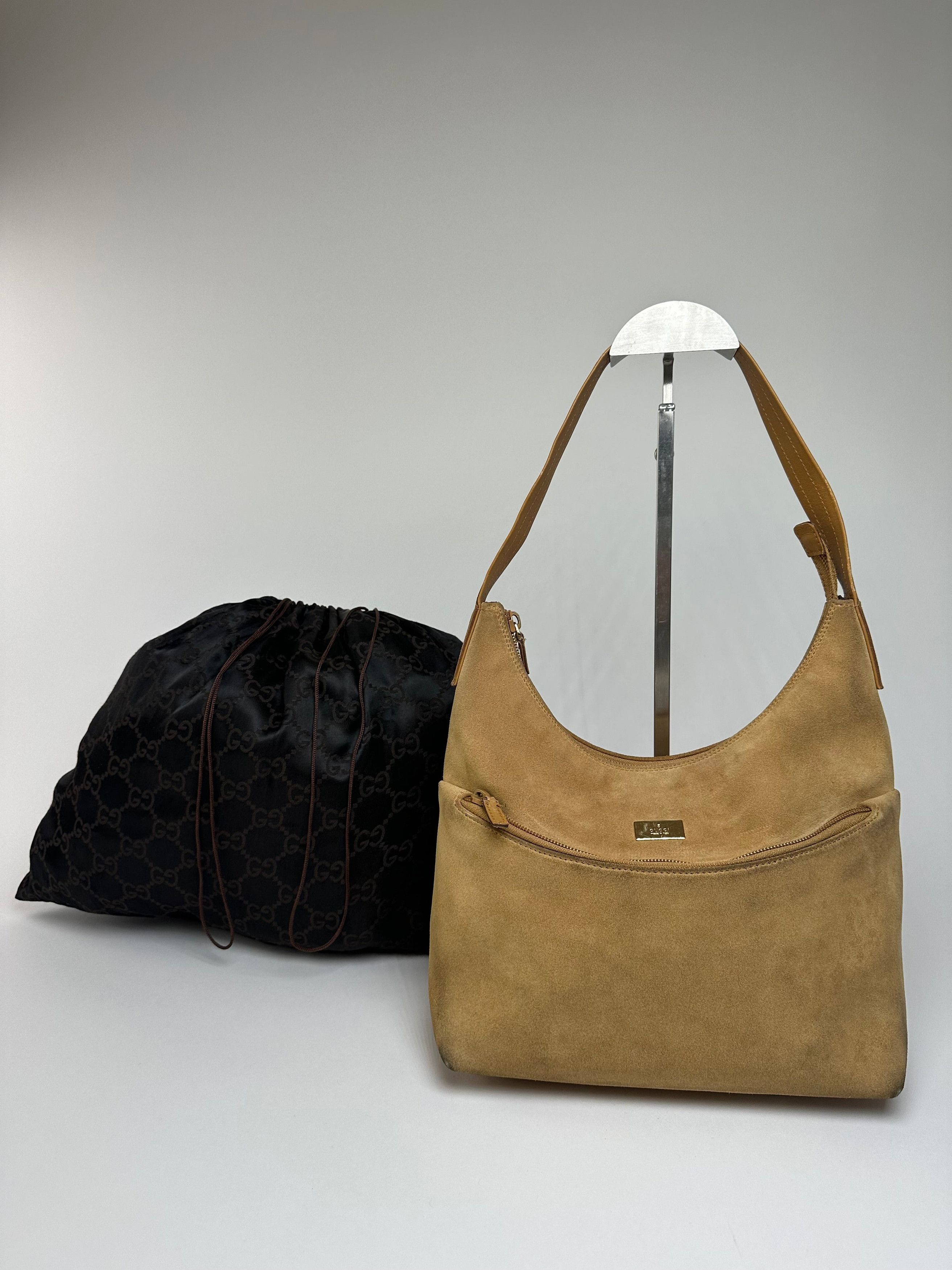 Gucci Vintage Suede Leather Hand Bag Brown Size ONE SIZE - 1 Thumbnail