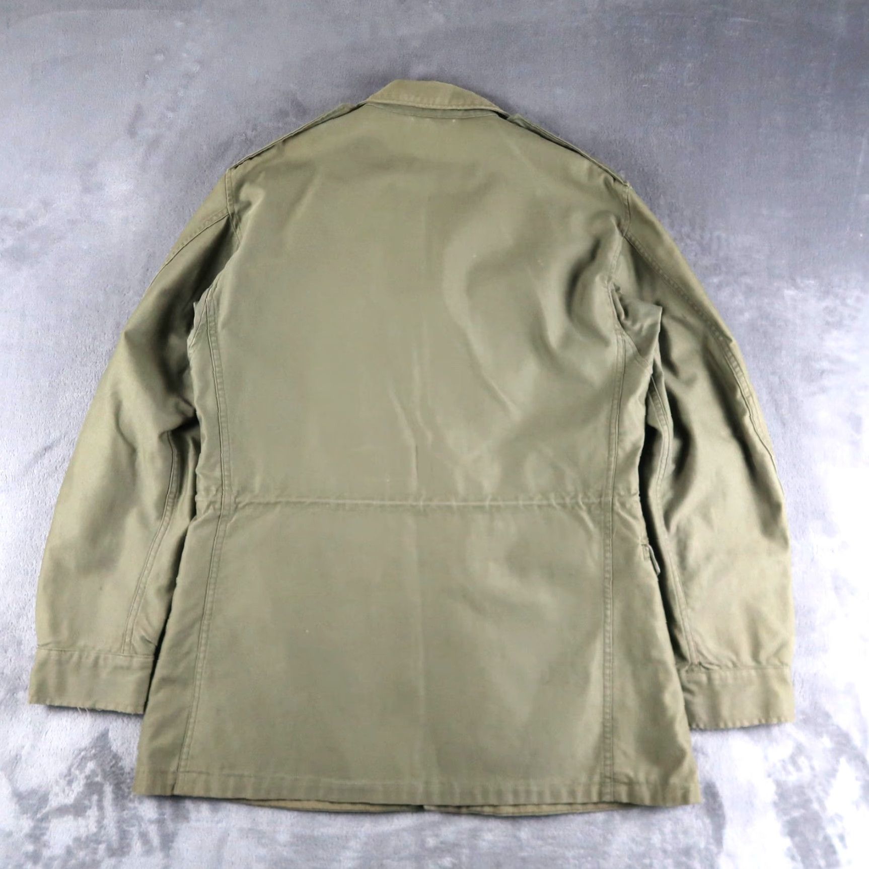 Olive VINTAGE US Army M43 Jacket Mens 34L Olive Green Military Jacket Cotton Canvas Mid-Length Green 40s WW2 Army Size US M / EU 48-50 / 2 - 2 Thumbnail