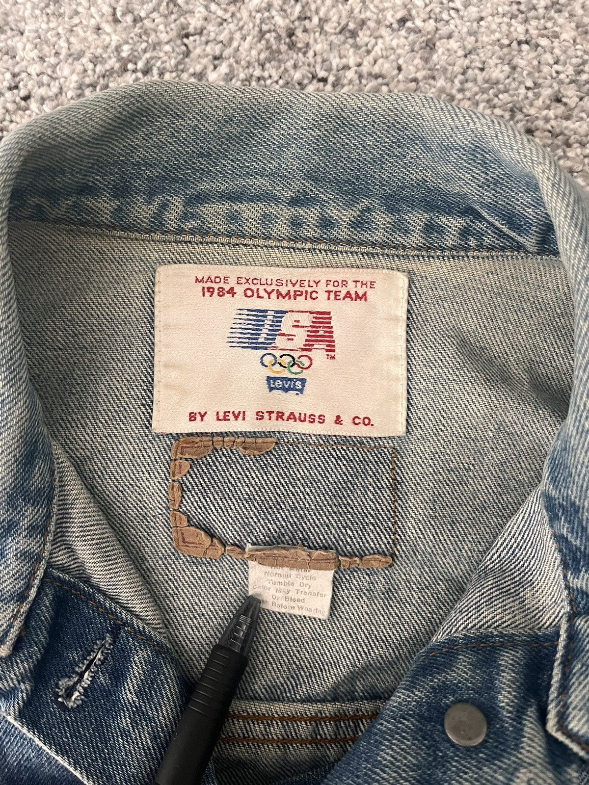 Levi's × Vintage Vintage 1984 Levi’s Olympic Team Denim Jacket - Faded Blue Size US S / EU 44-46 / 1 - 3 Thumbnail