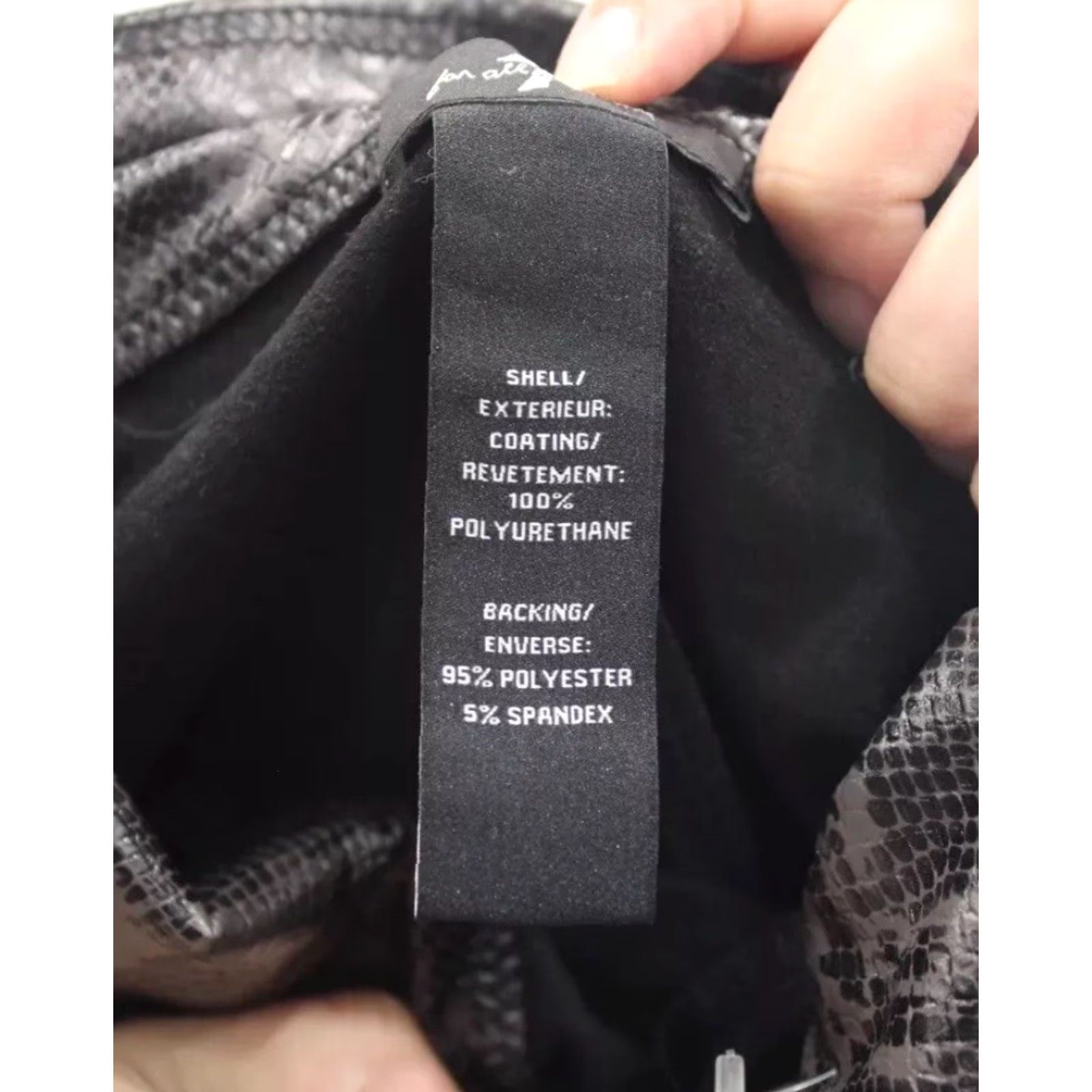 7 For All Mankind NEW For all mankind Black Faux Leather Snake Skinny Pants Women S Size Short? Size 28" / US 6 / IT 42 - 4 Thumbnail