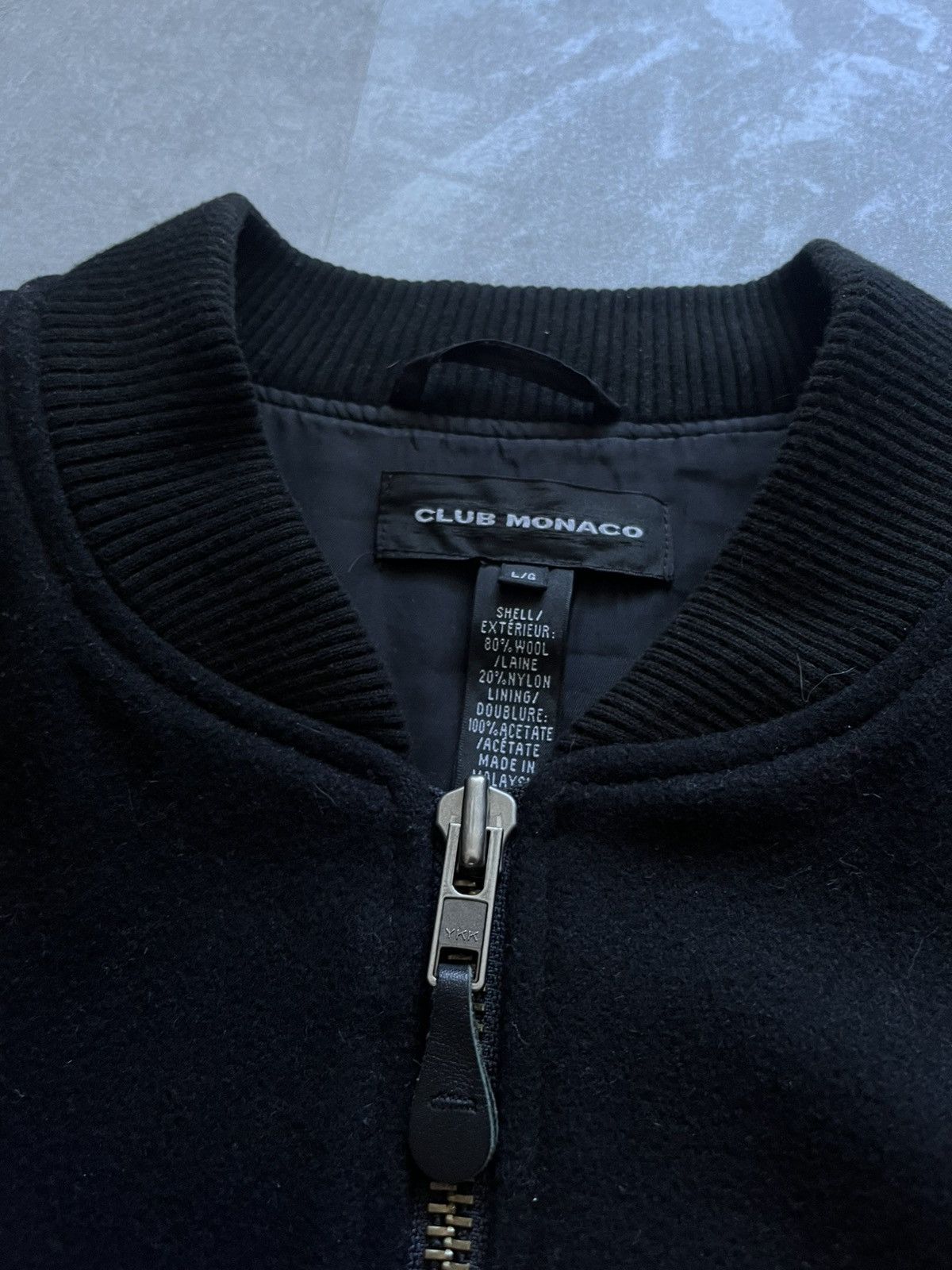 Club Monaco Vintage Club Monaco wool M1 Bomber Jacket Luxury Black L Size US L / EU 52-54 / 3 - 7 Thumbnail