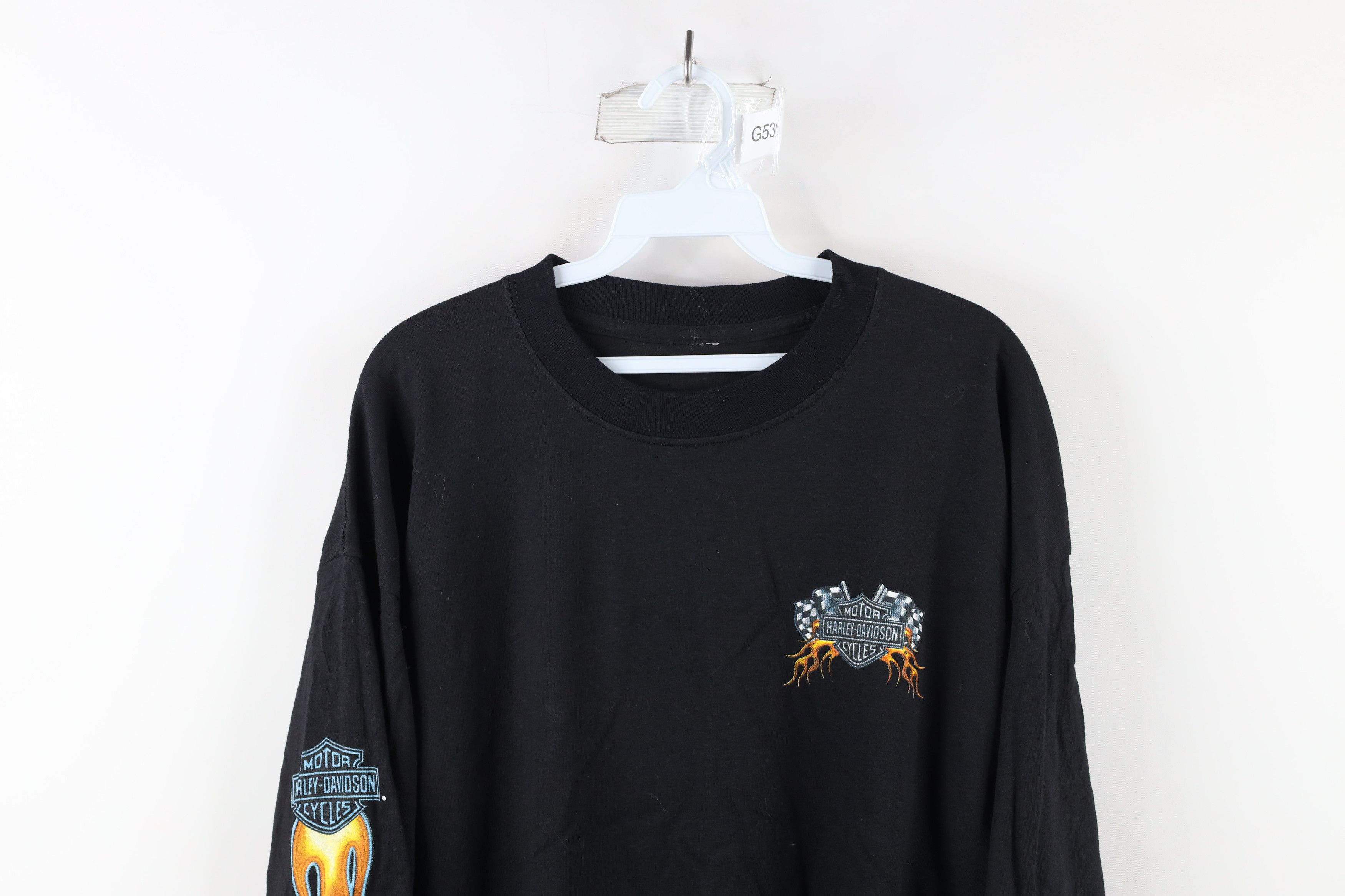 Harley Davidson × Vintage Vintage Y2K 2001 Harley Davidson Flames Long Sleeve T-Shirt Size US XL / EU 56 / 4 - 2 Thumbnail