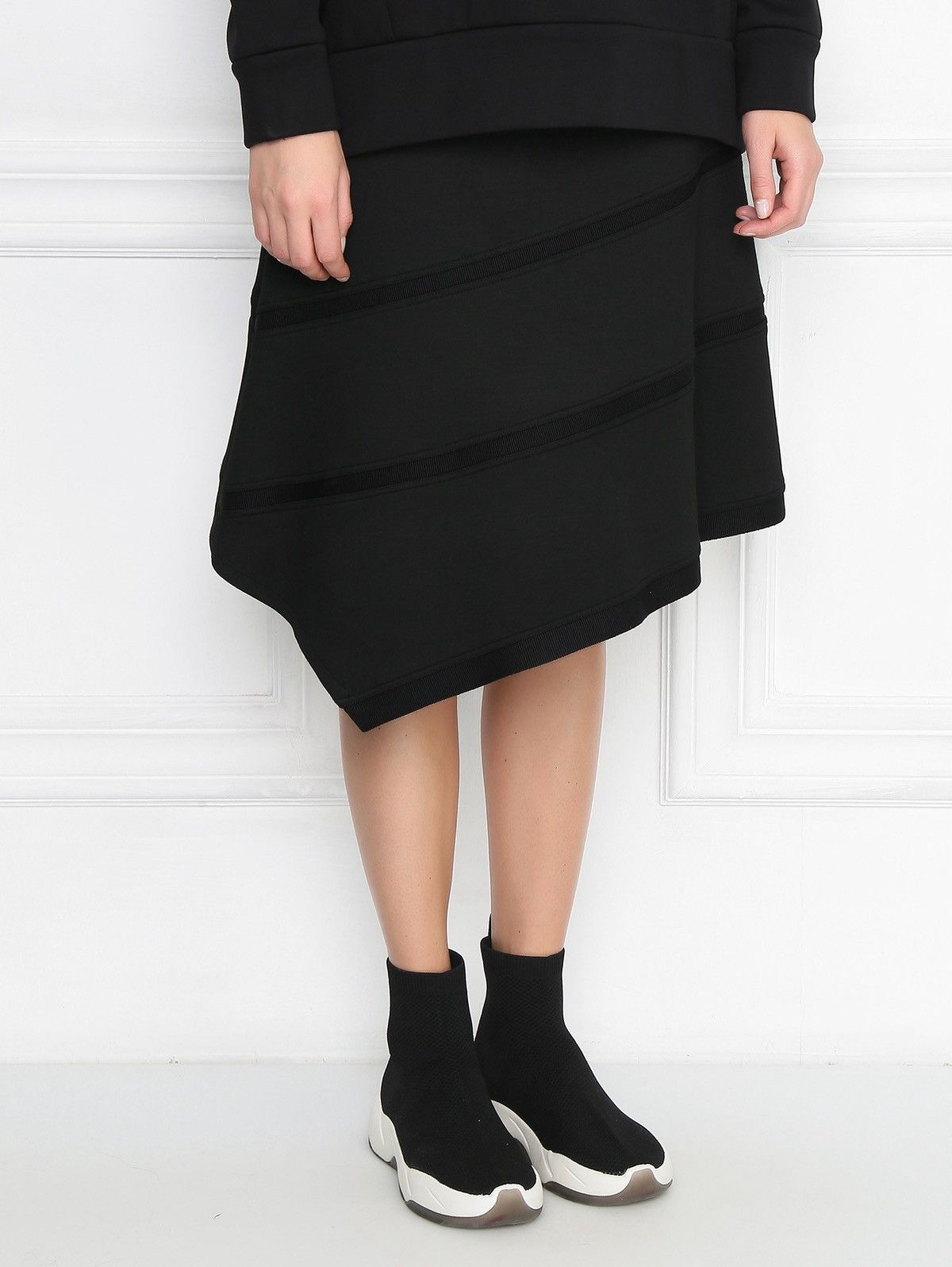 Jil Sander GRAILLL🔥Jil Sander Navy Asymmetrical Hem Skirt Size 24" / US 00 / IT 34 - 3 Thumbnail