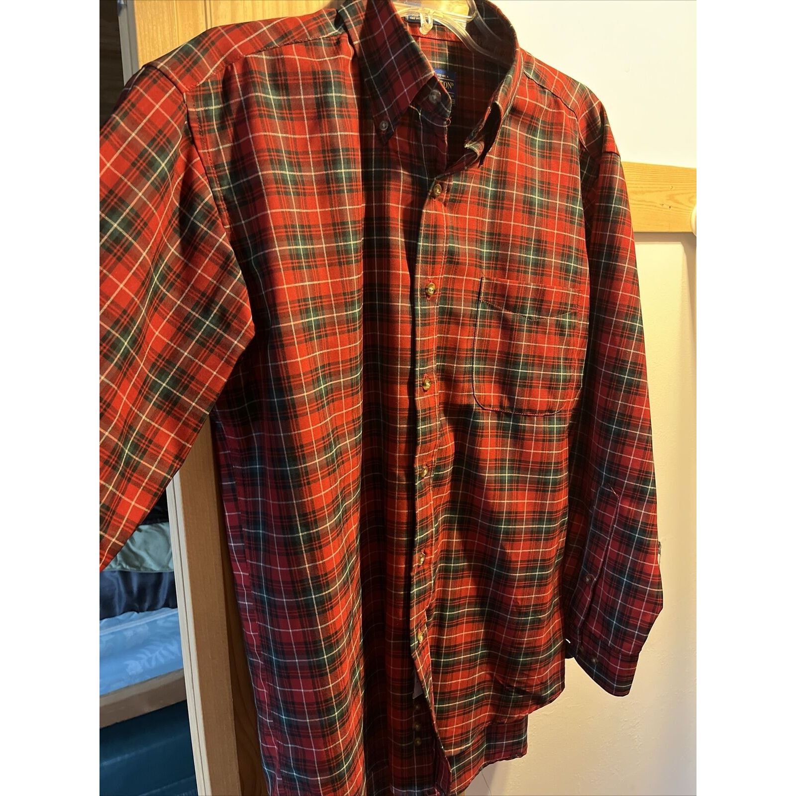 Pendleton Pendleton Sir Men’s M Red green Plaid Button Down Wool Shirt Size US M / EU 48-50 / 2 - 4 Thumbnail