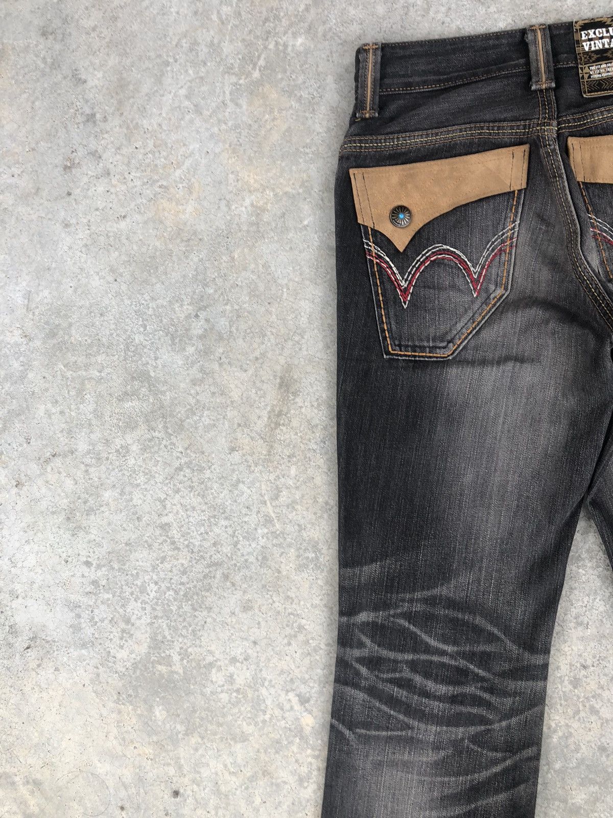 If Six Was Nine Japanese Edwin XV Flared Jeans Distressed Navajo Style Size US 28 / EU 44 - 10 Thumbnail