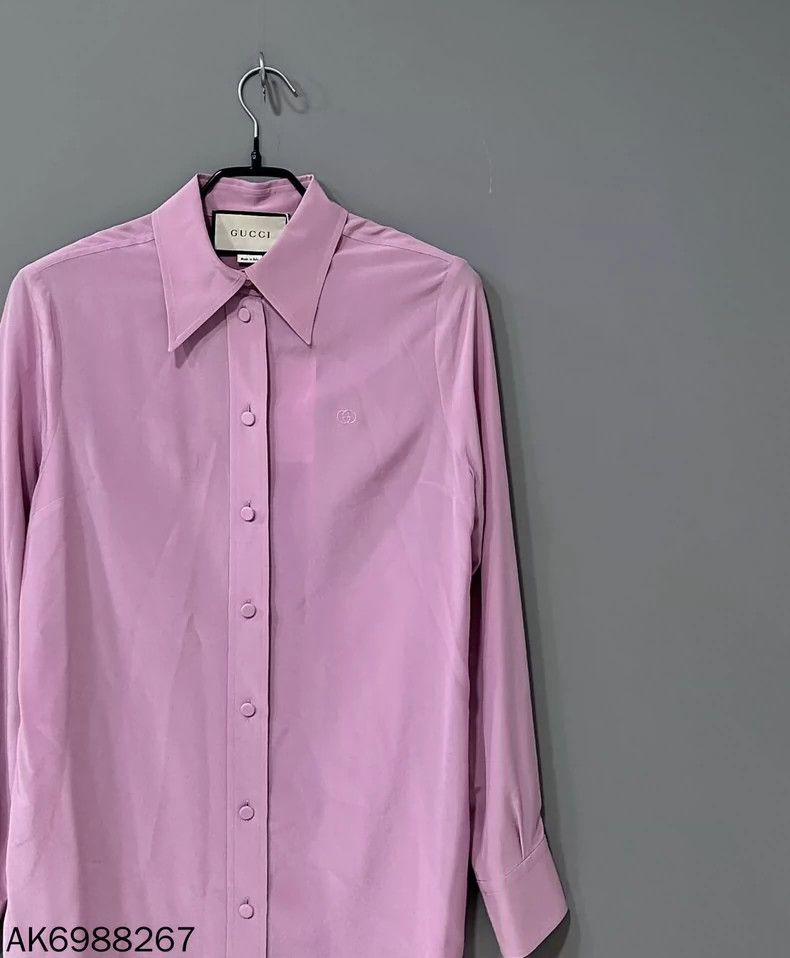 Gucci Gucci Pink silk shirt 2502-Nextarrow Size US XXS / EU 40 - 2 Thumbnail