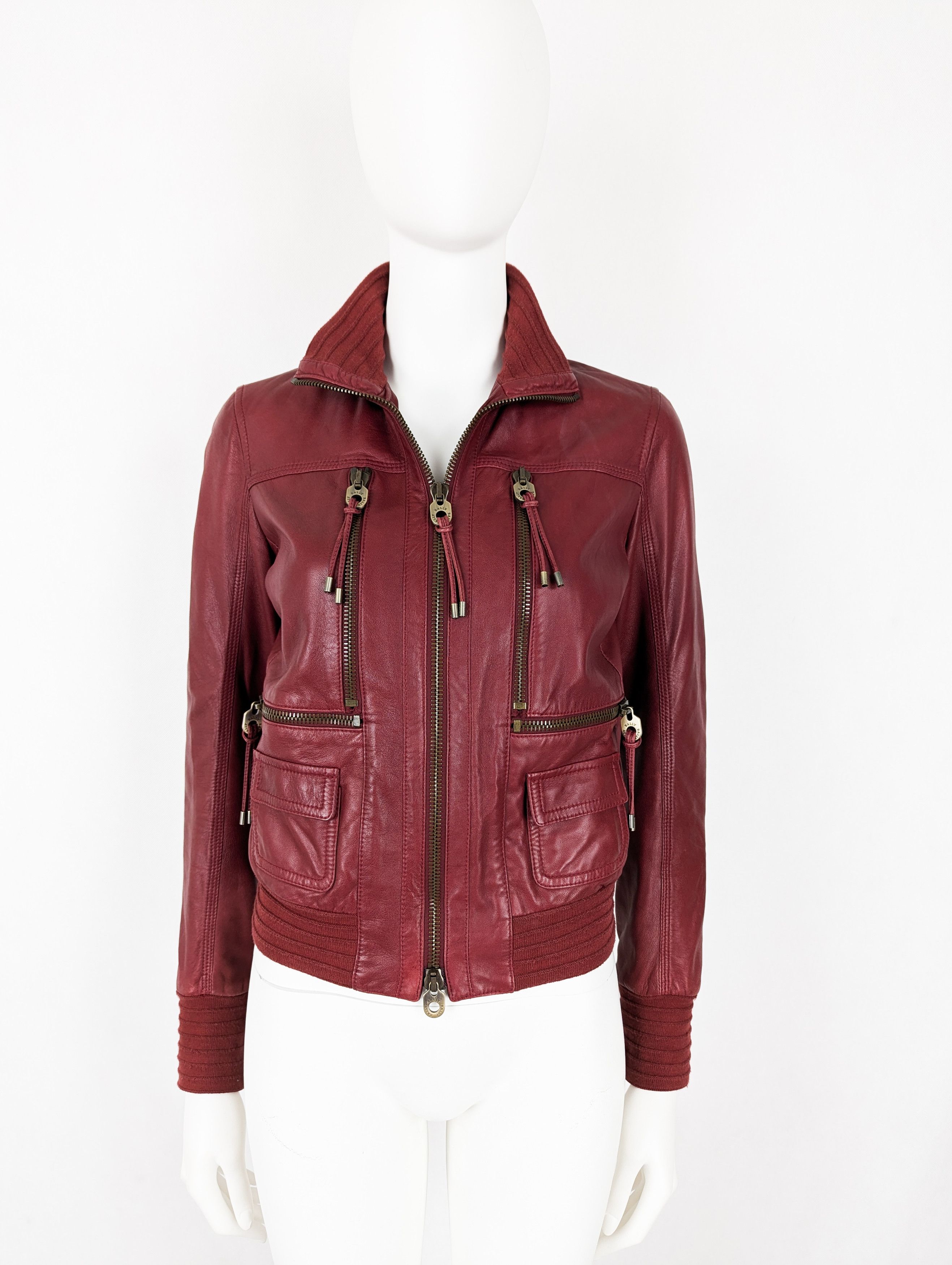 Bally Bally leather red jacket Size S / US 4 / IT 40 - 1 Thumbnail