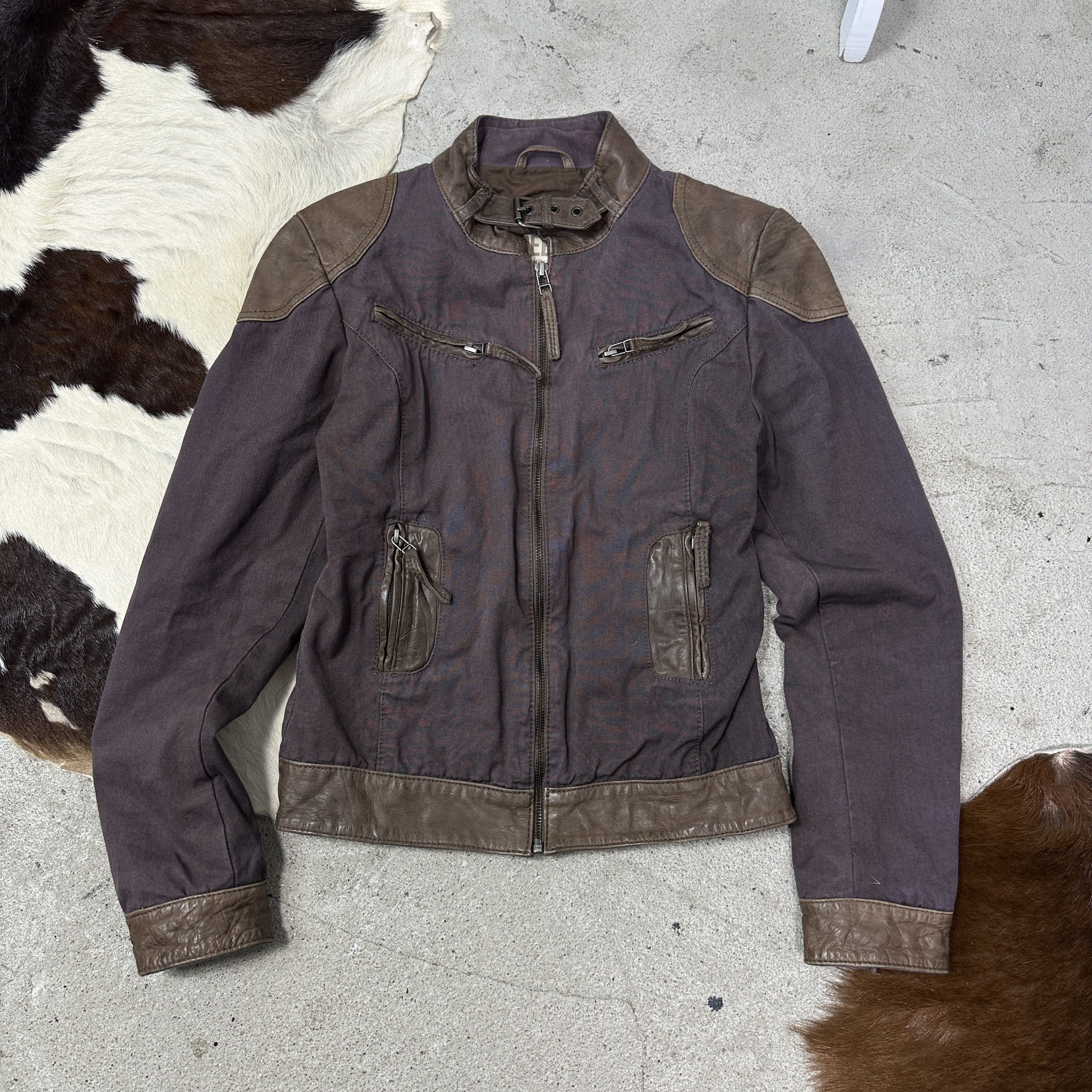 Vintage Vintage Moto Racing Leather Patches Jacket 00s Size S / US 4 / IT 40 - 2 Thumbnail