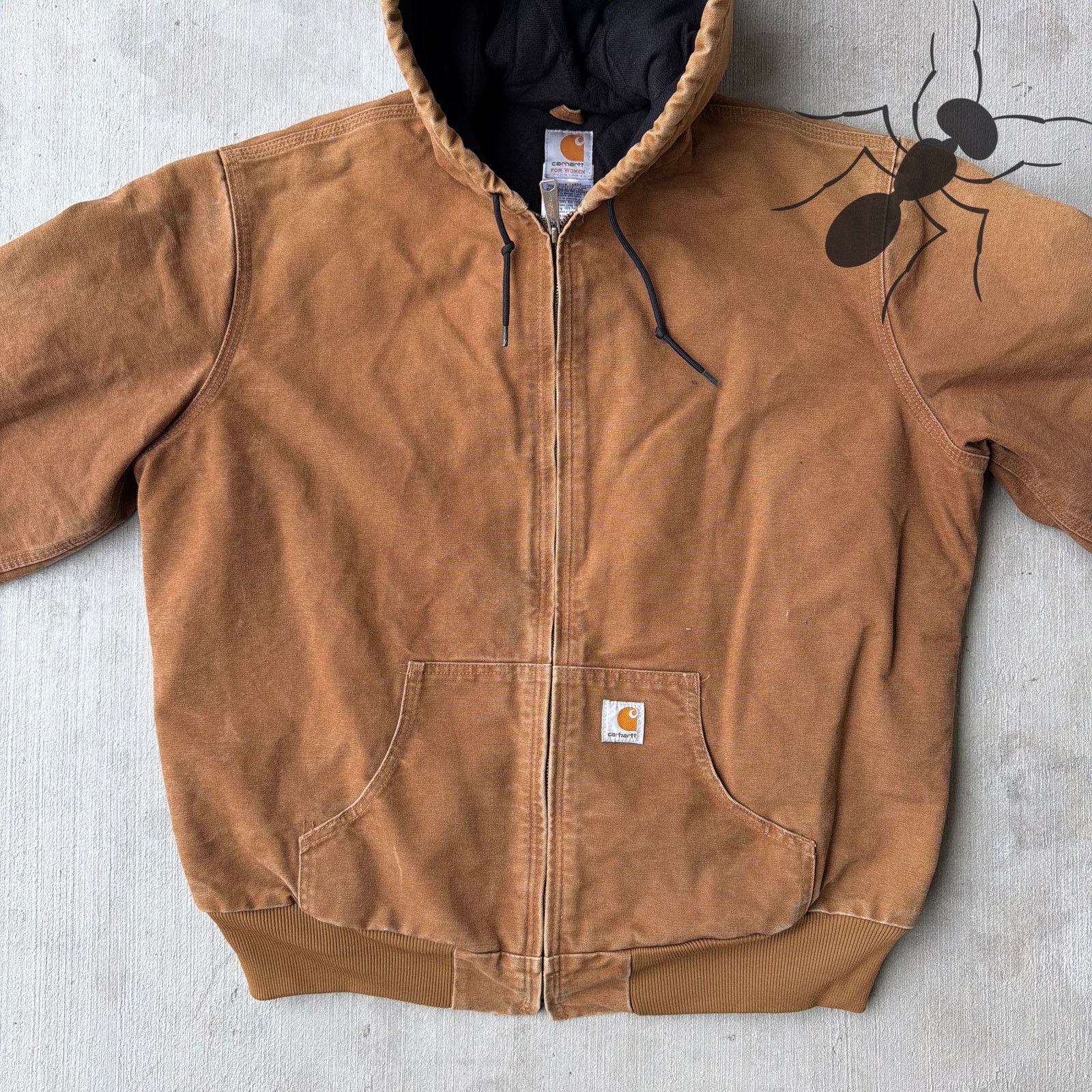 Carhartt × Vintage Carhartt WOMENS WJ130 Brown hooded work wear jacket Size US XL / EU 56 / 4 - 3 Thumbnail
