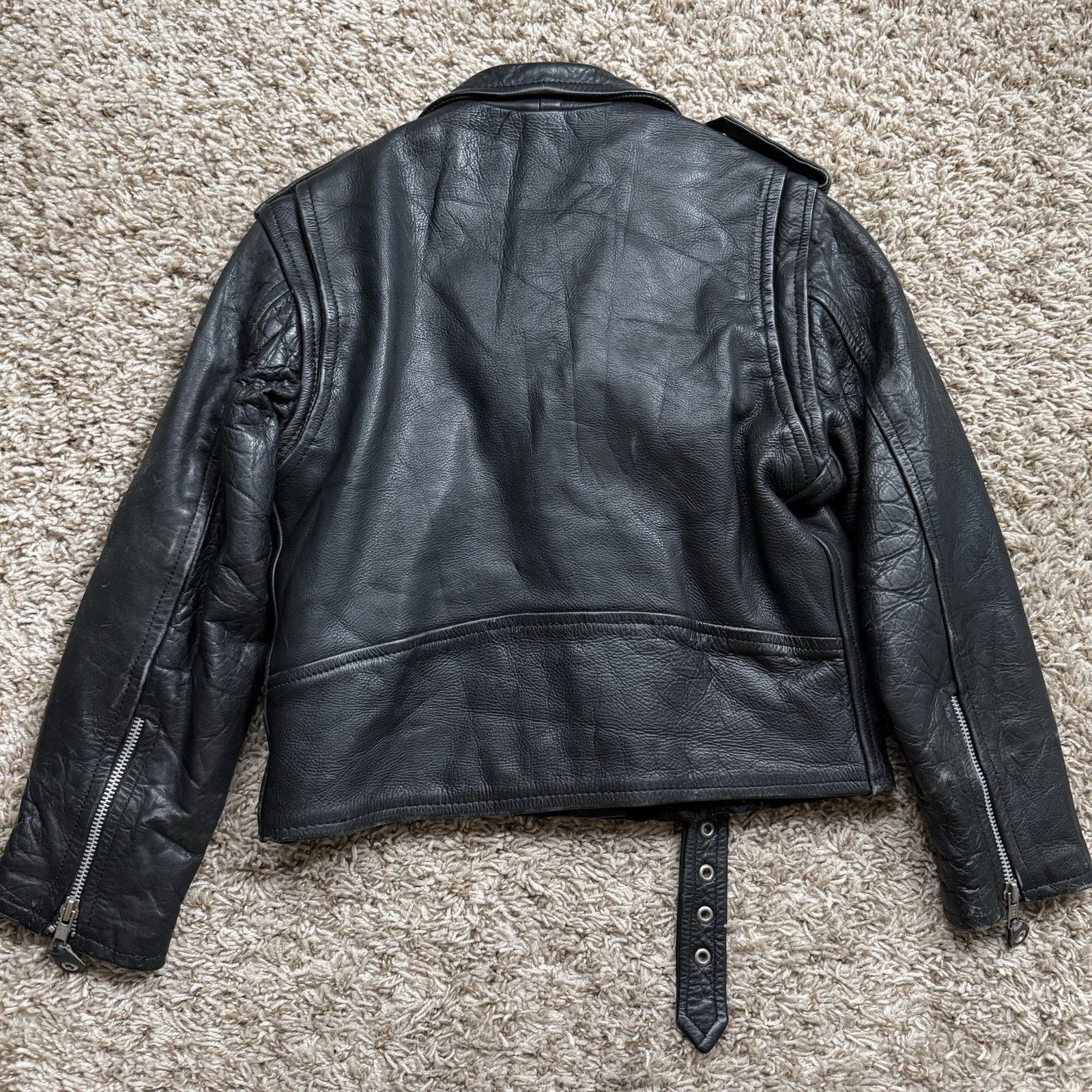 Vintage Vintage 90’s Black Leather Moto Biker Jacket Motorcycle Punk Size XXS / US 00 / IT 34 - 3 Thumbnail