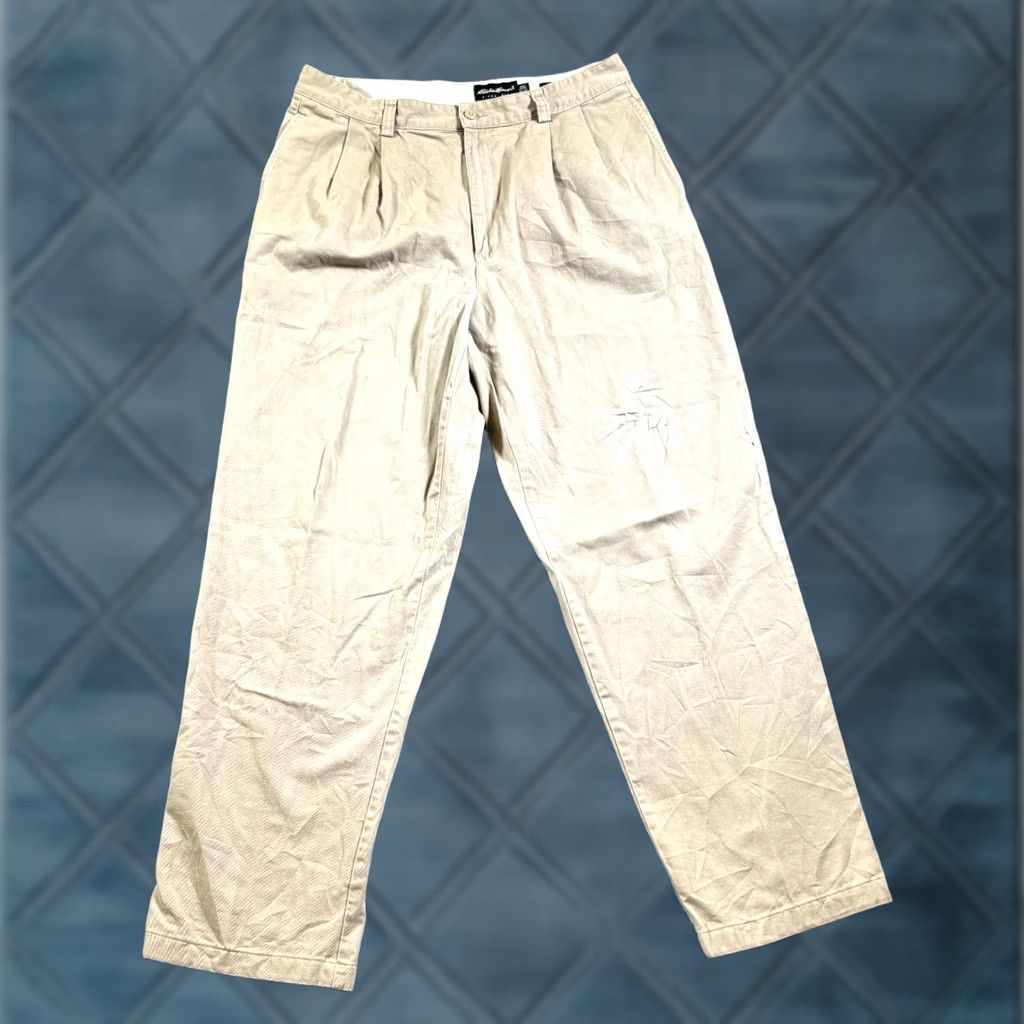 Eddie Bauer Eddie Bauer Chino Pant Men's 35x32 Beige Cotton Academia Preppy Business Career Size US 35 - 1 Thumbnail