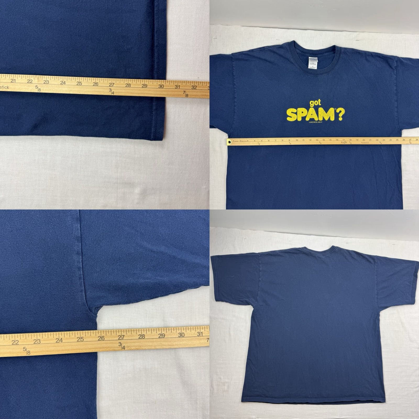 Vintage VINTAGE Spam T Shirt Adult 2XL Blue Cotton Men Short Sleeve Crew Neck Funny 90s Humor Parody Y2K Size US XXL / EU 58 / 5 - 8 Thumbnail