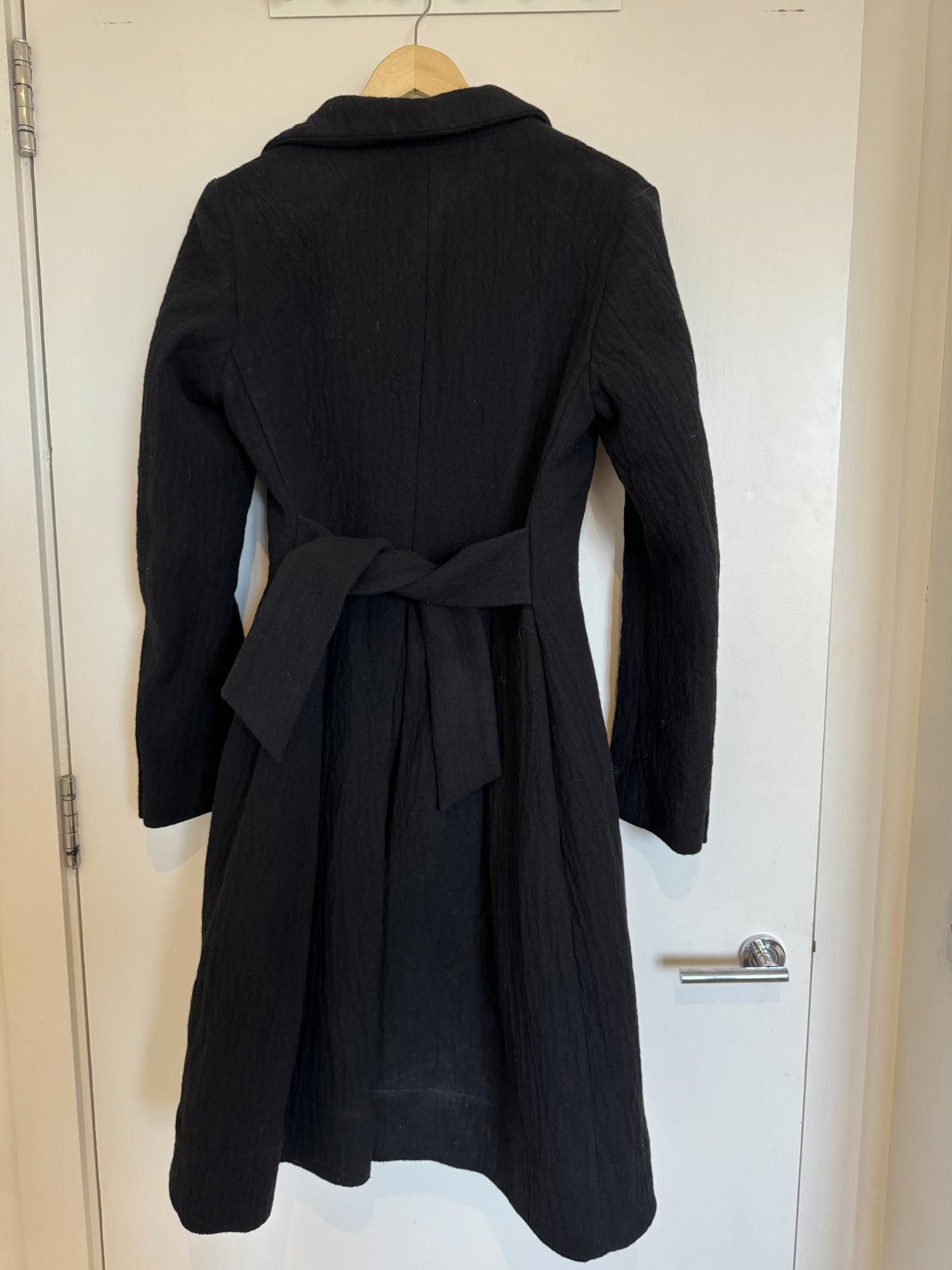 Designer Formed Expression Coat. Very Unique. Tie Waist. UK 12. Black Size M / US 6-8 / IT 42-44 - 5 Thumbnail