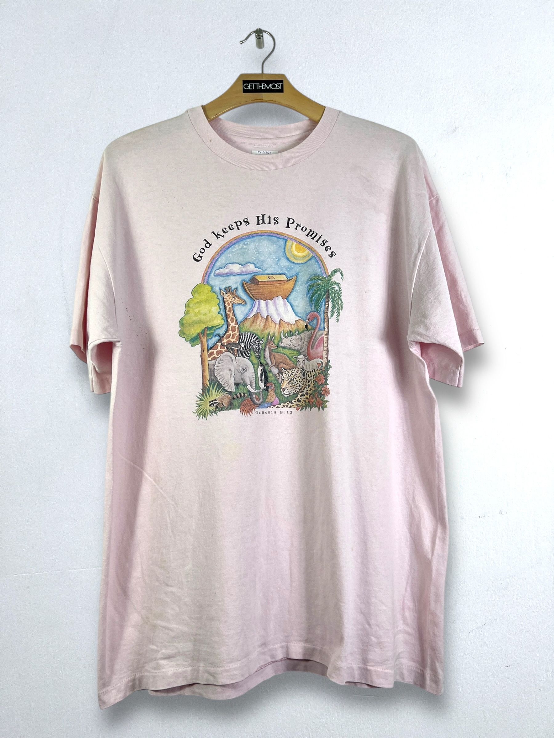 Vintage No.5161 Vintage Noah's Ark Art Graphic Tee Size US L / EU 52-54 / 3 - 1 Thumbnail