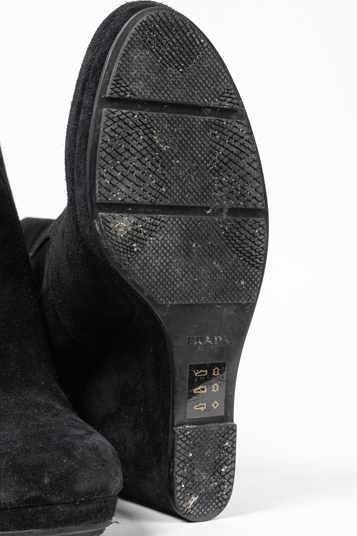 Prada Prada Black Suede Wede Booties Size US 7.5 / IT 37.5 - 5 Thumbnail