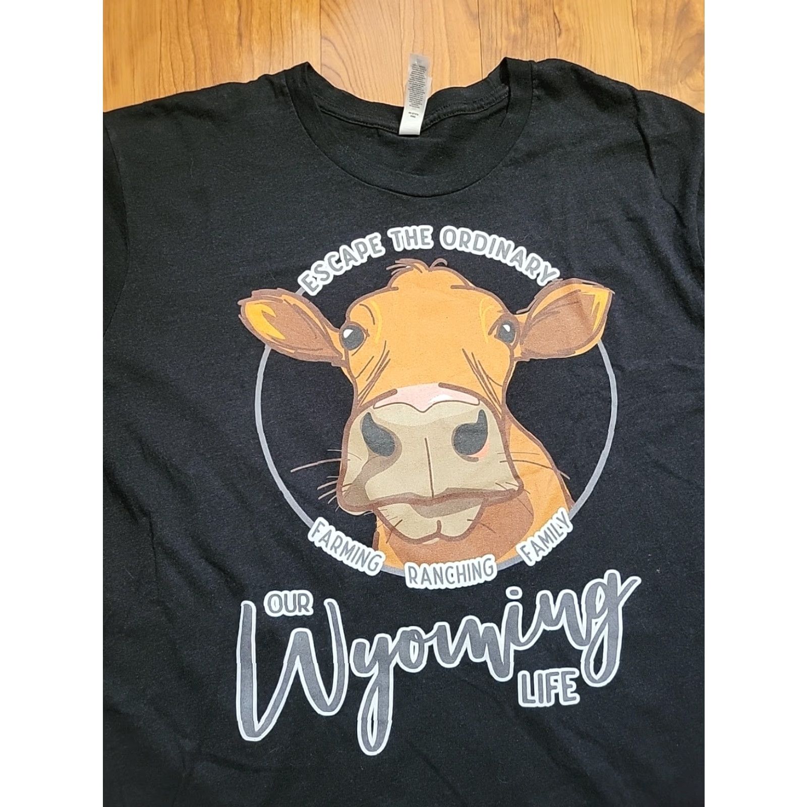 Vintage VINTAGE The Wyoming Life 2XL Mens SS Black Canvas Tshirt New Ranching Farming Size US XXL / EU 58 / 5 - 2 Thumbnail