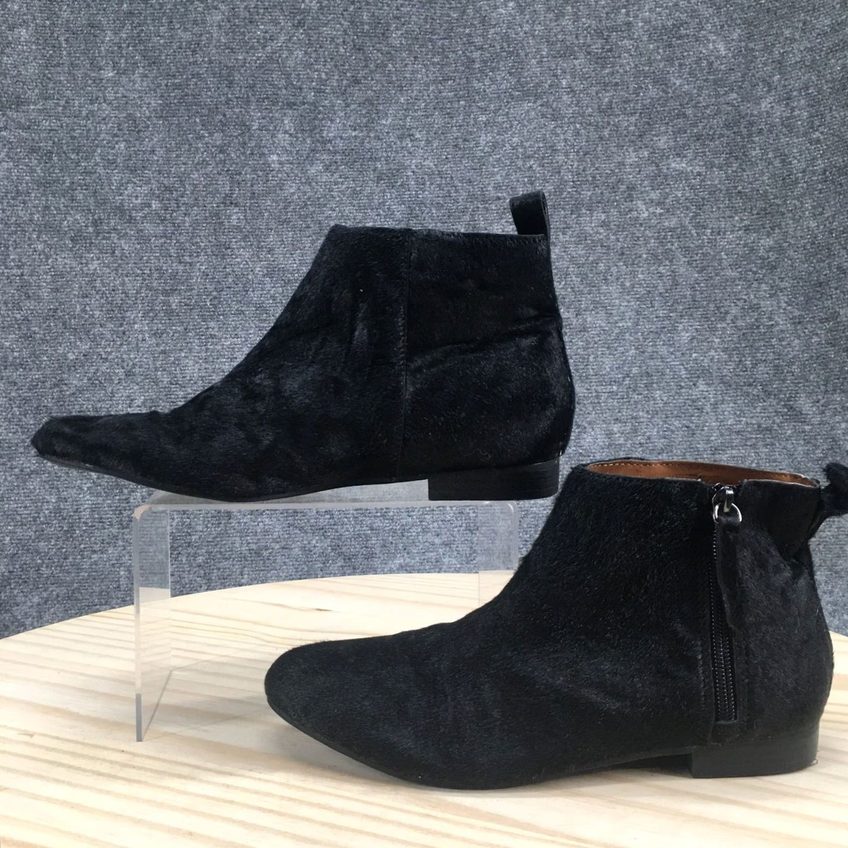 Gap Gap Boots Womens 7 Holiday Black Calf Hair Side Zip Ankle Bootie Low Heels Size US 7 / IT 37 - 2 Thumbnail