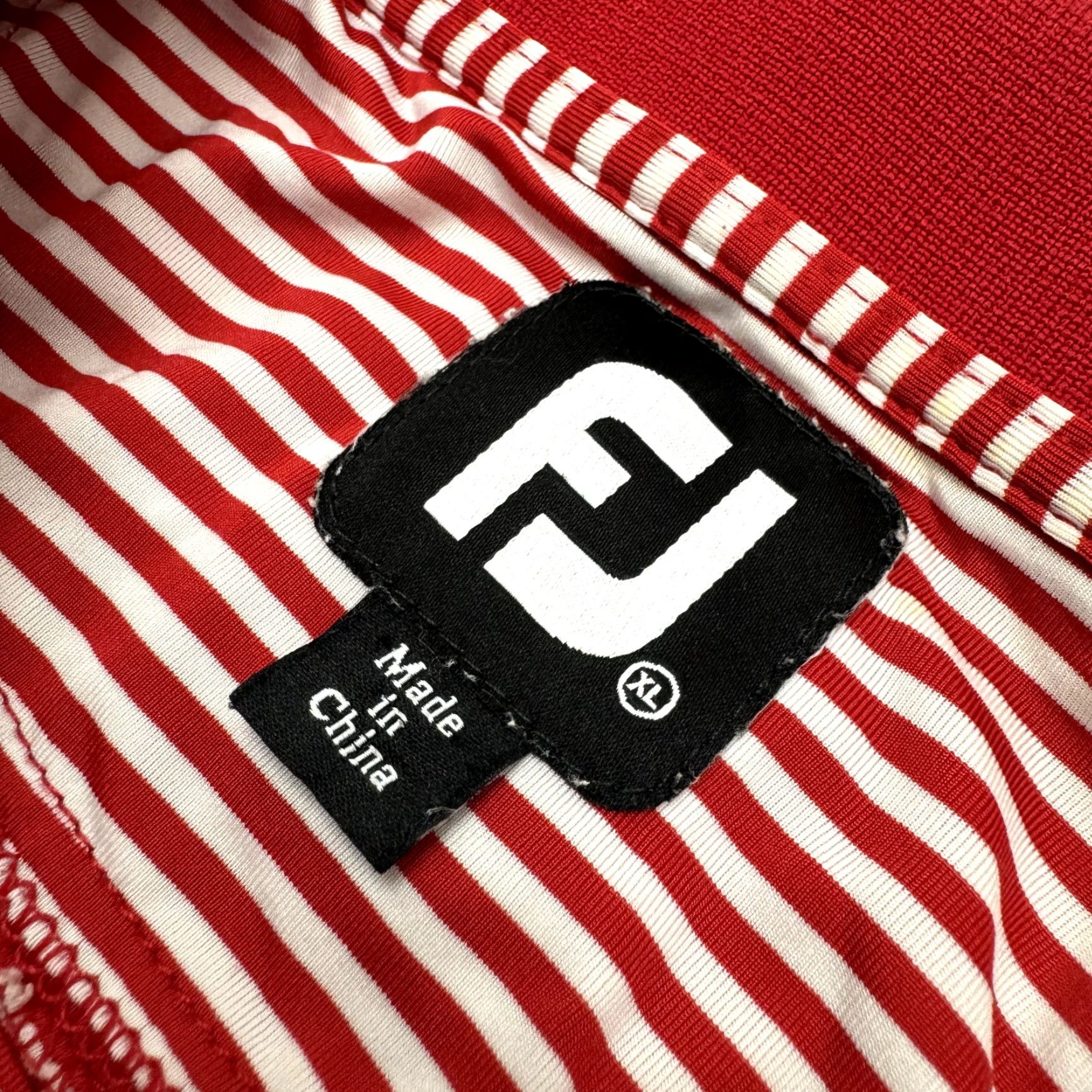 Footjoy Foot Joy FJ Mens XL Red Striped Athletic Polo Shirt Golf Size US XL / EU 56 / 4 - 3 Thumbnail