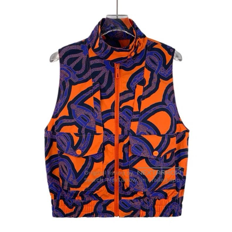 Hermes Hermes Colorblock Geometric Pattern Full Print Stand Colla Size XXS / US 00 / IT 34 - 1 Thumbnail
