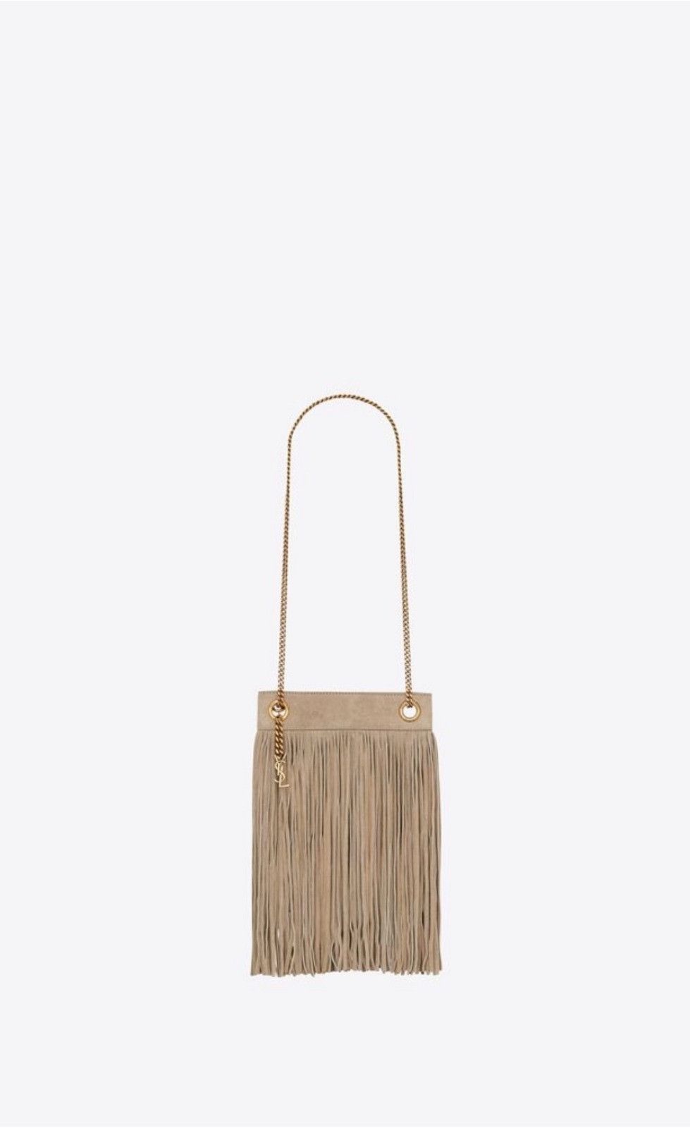 Saint Laurent Paris o1b1hav110724 Size: OS / Grace Small Chain Bag Suede Beige Size ONE SIZE - 1 Thumbnail