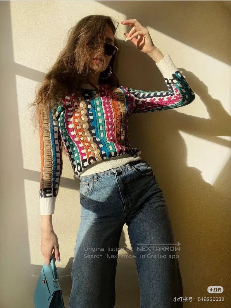 Chanel Chanel 2021 Autumn and Winter Collection 21k Rainbow Logo Size XXS / US 00 / IT 34 - 5 Thumbnail