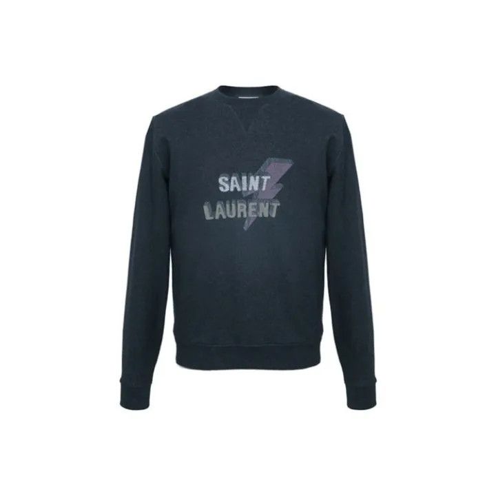 Saint Laurent Paris Saint Laurent Gray Logo Crewneck Sweatshirt Size US L / EU 52-54 / 3 - 1 Thumbnail