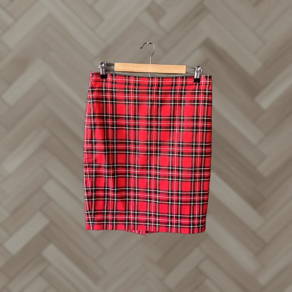 J.Crew J.CREW Skirt Womens Red Plaid A-Line Knee Length 6 Size 28" / US 6 / IT 42 - 1 Thumbnail