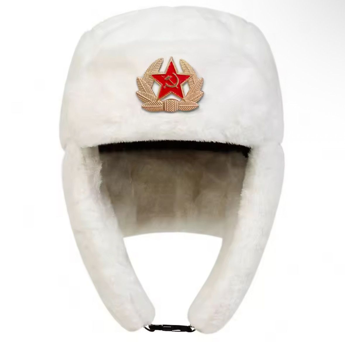 Other Sovjet Military Badge Pilot Plush Ushanka Winter Warm Hat Size ONE SIZE - 2 Thumbnail