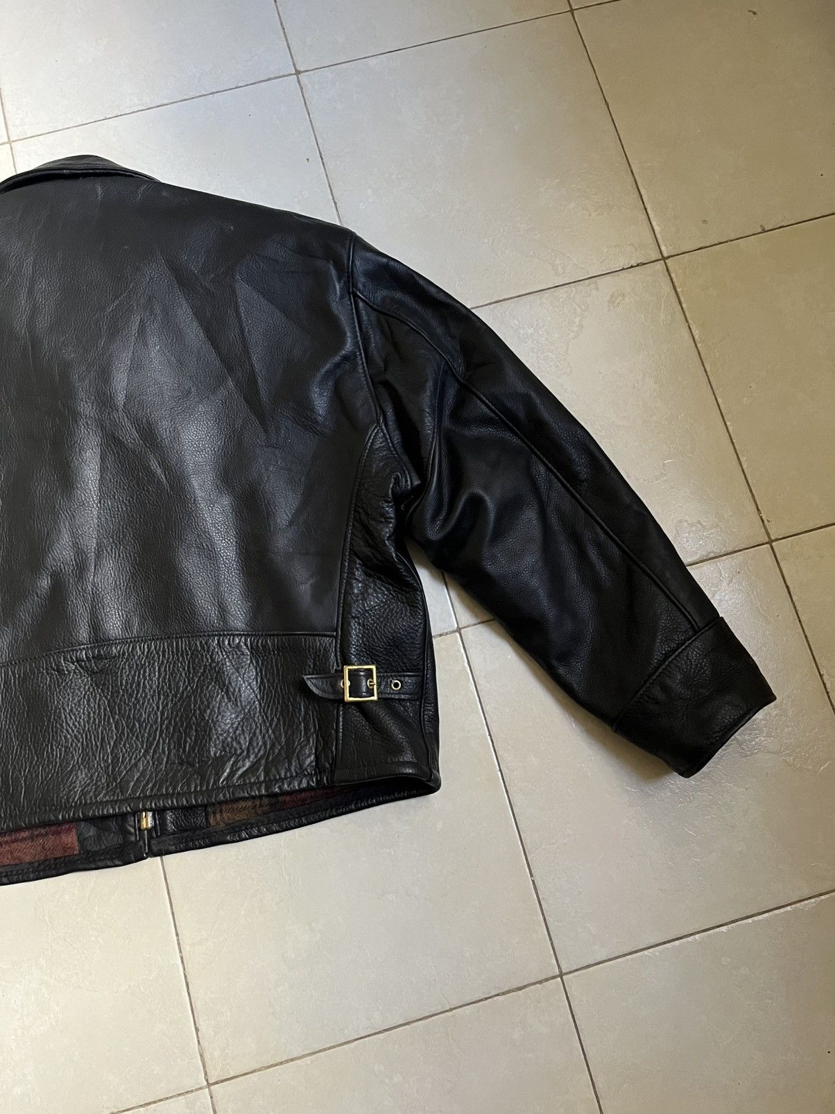Schott Schott bomber jacket single rider leather jacket sz50, Y2k Size US M / EU 48-50 / 2 - 14 Thumbnail