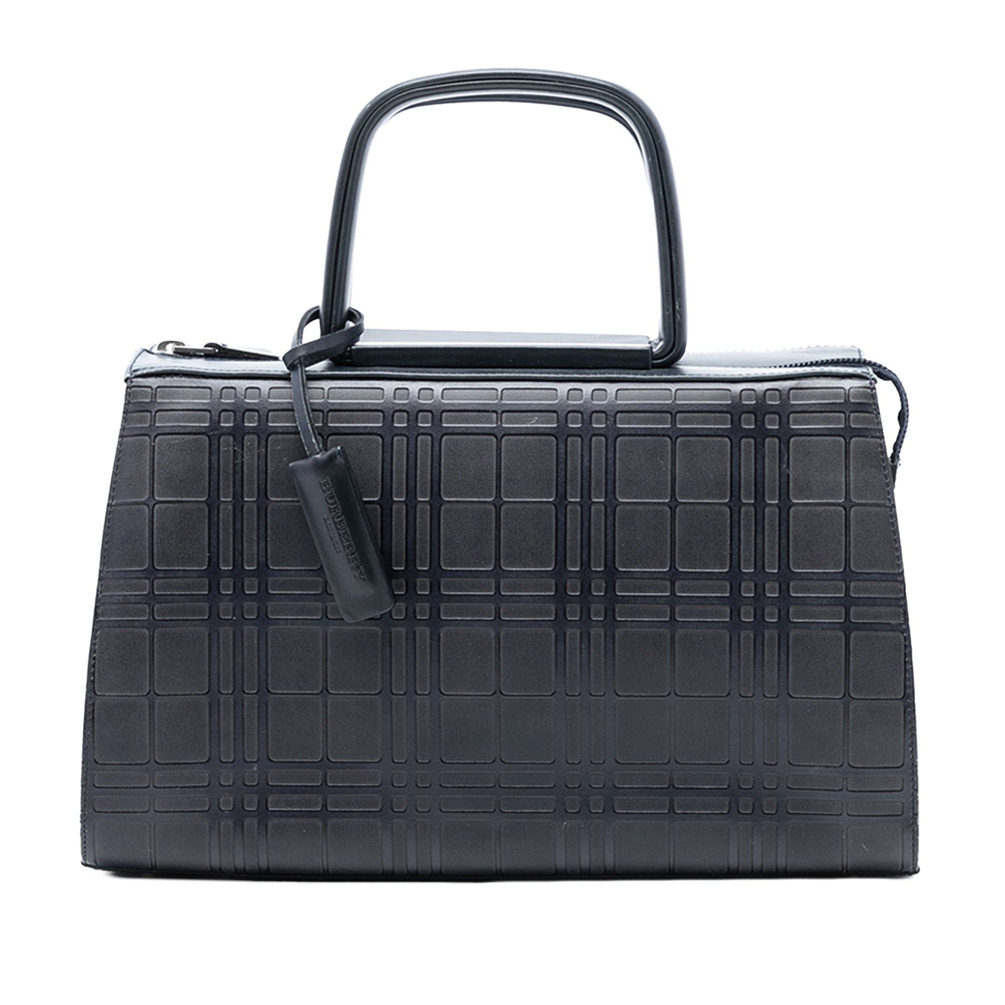 House Check Embossed Leather Handbag