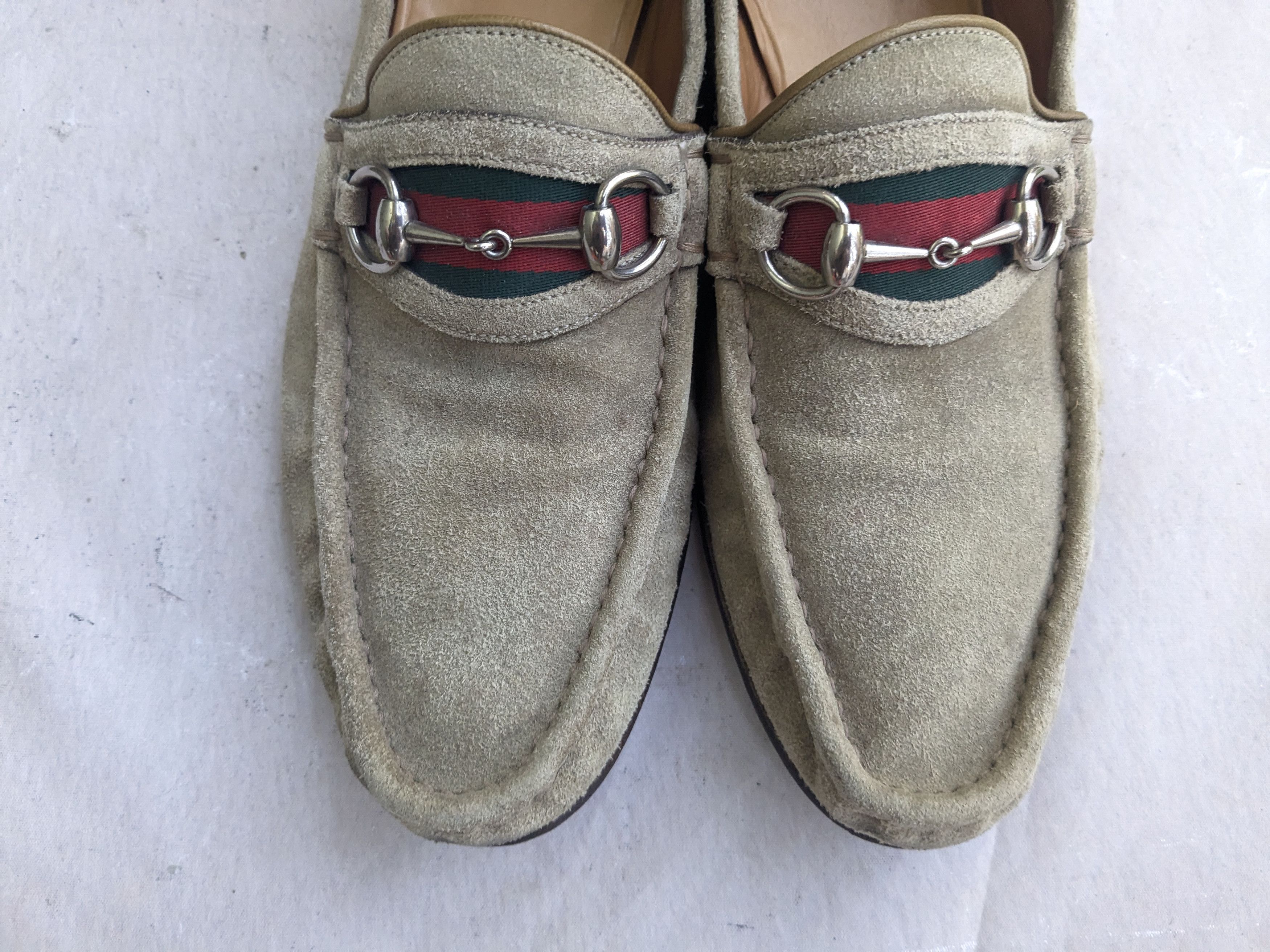 Gucci × Vintage Gucci Horsebit Loafers Beige 11 D Slip Ons Suede Size US 11 / EU 44 - 3 Thumbnail