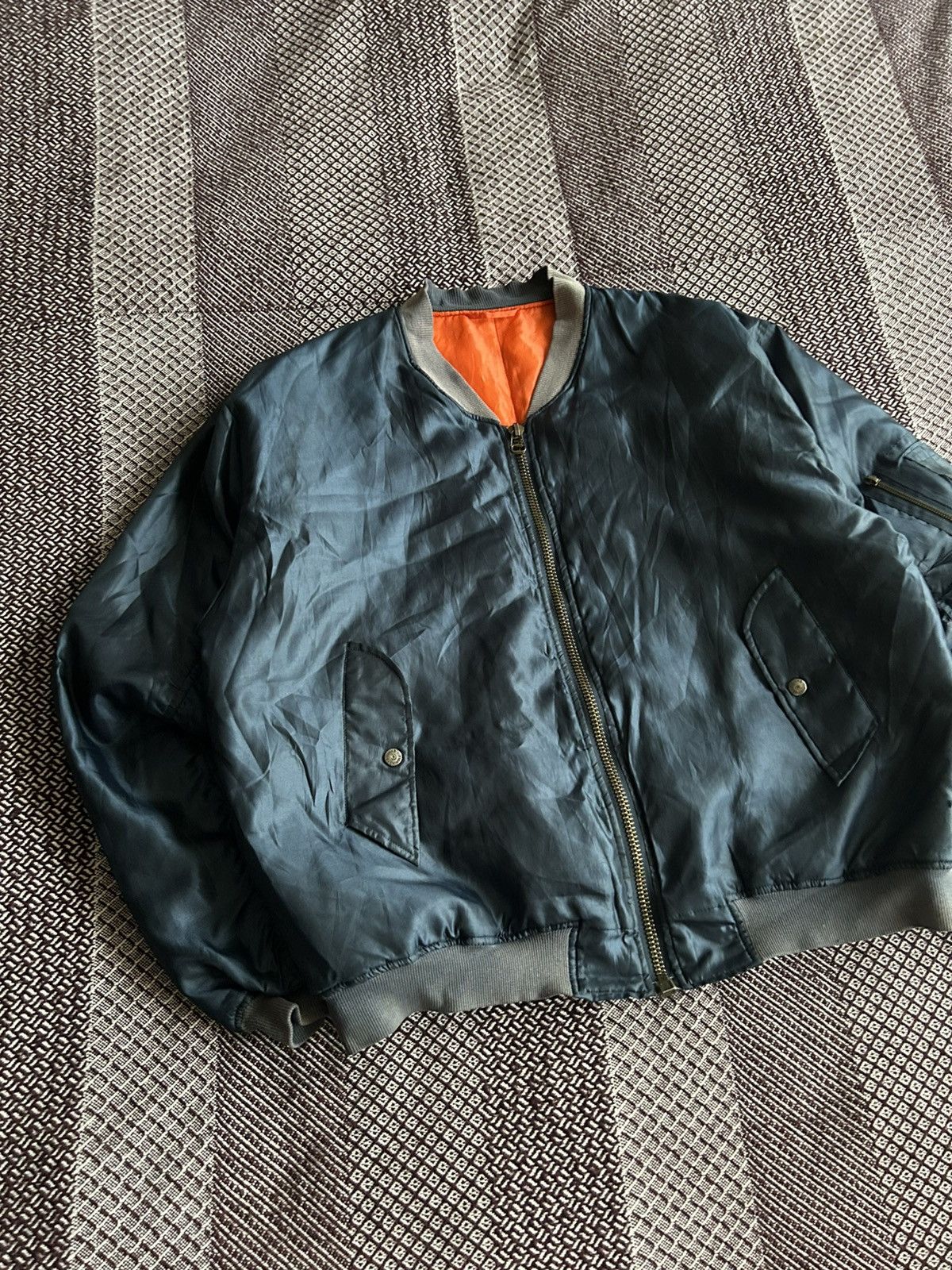 Vintage Vintage Thrashed Bomber Jacket MA Thrashed Streetwear Sz XL Size US XL / EU 56 / 4 - 5 Thumbnail