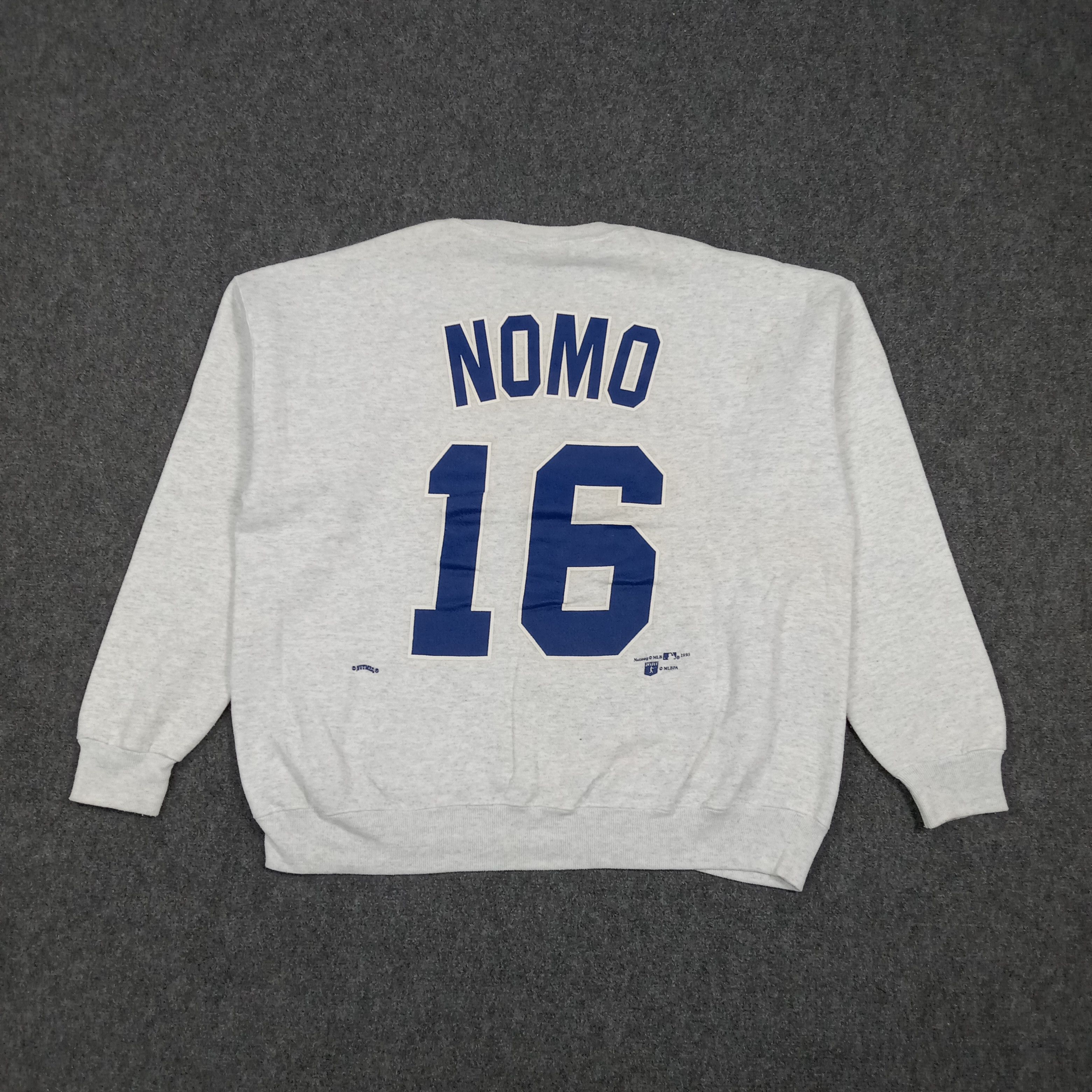 MLB Vintage 90's Nutmeg Dodgers Nomo Baseball Sweatshirt C282N14 Size US XL / EU 56 / 4 - 5 Thumbnail
